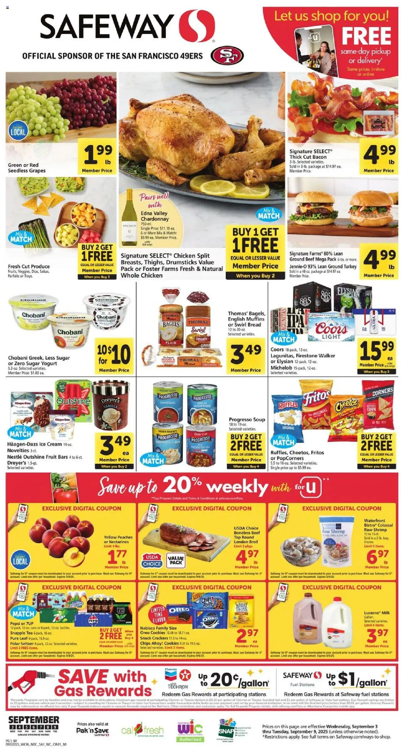 Safeway Weekly Ad - page 1- valid from 09/03/2025