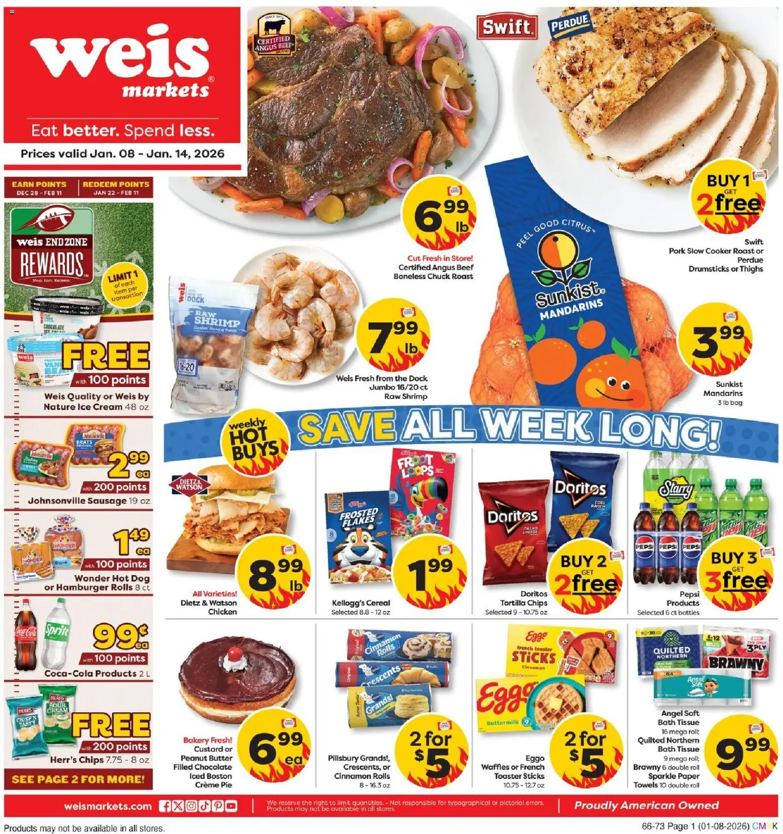 Weis Weekly Circular - NJ - page 1- valid from 01/08/2026