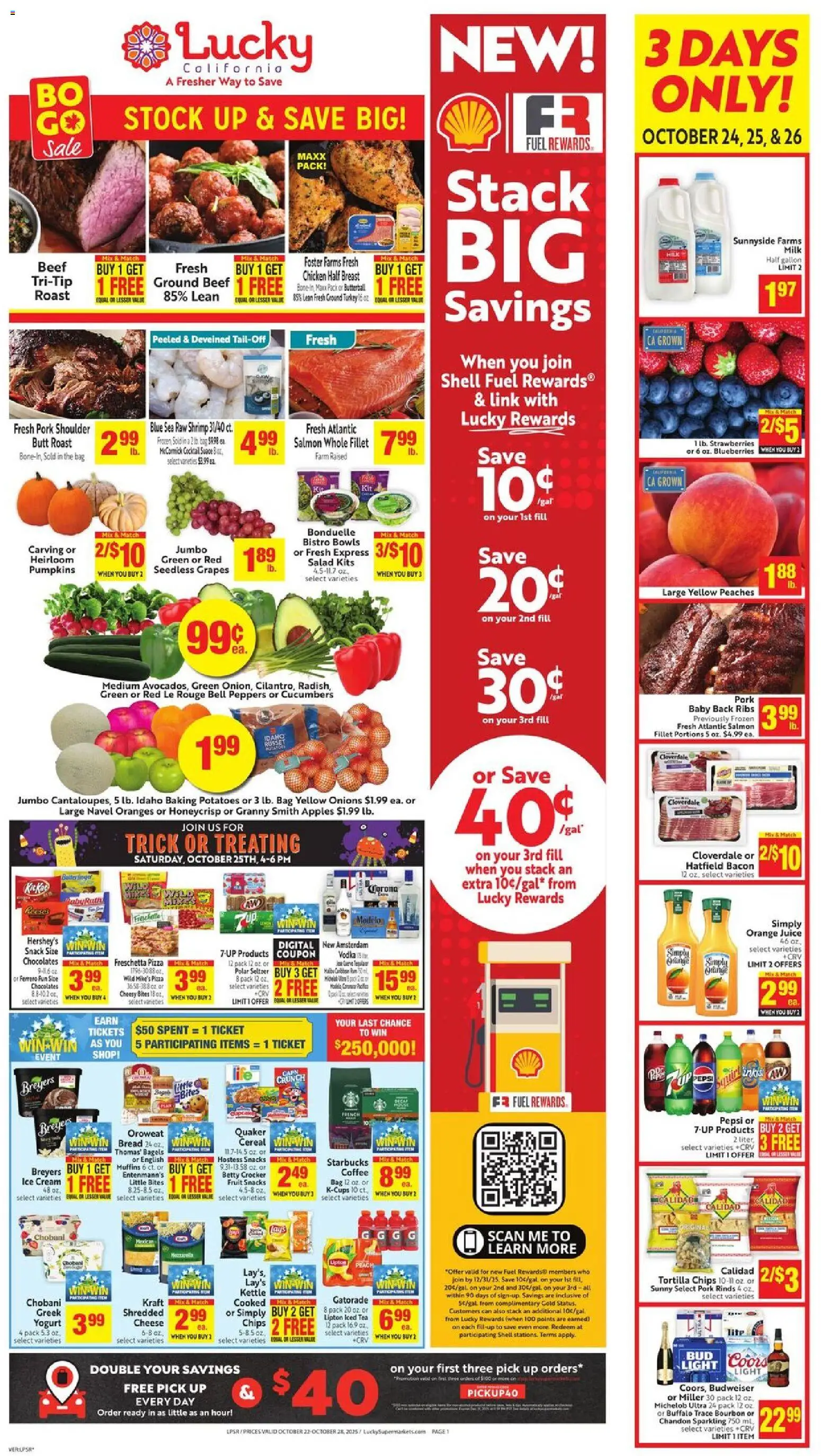 Lucky Supermarkets Weekly - AK - page 1- valid from 10/22/2025