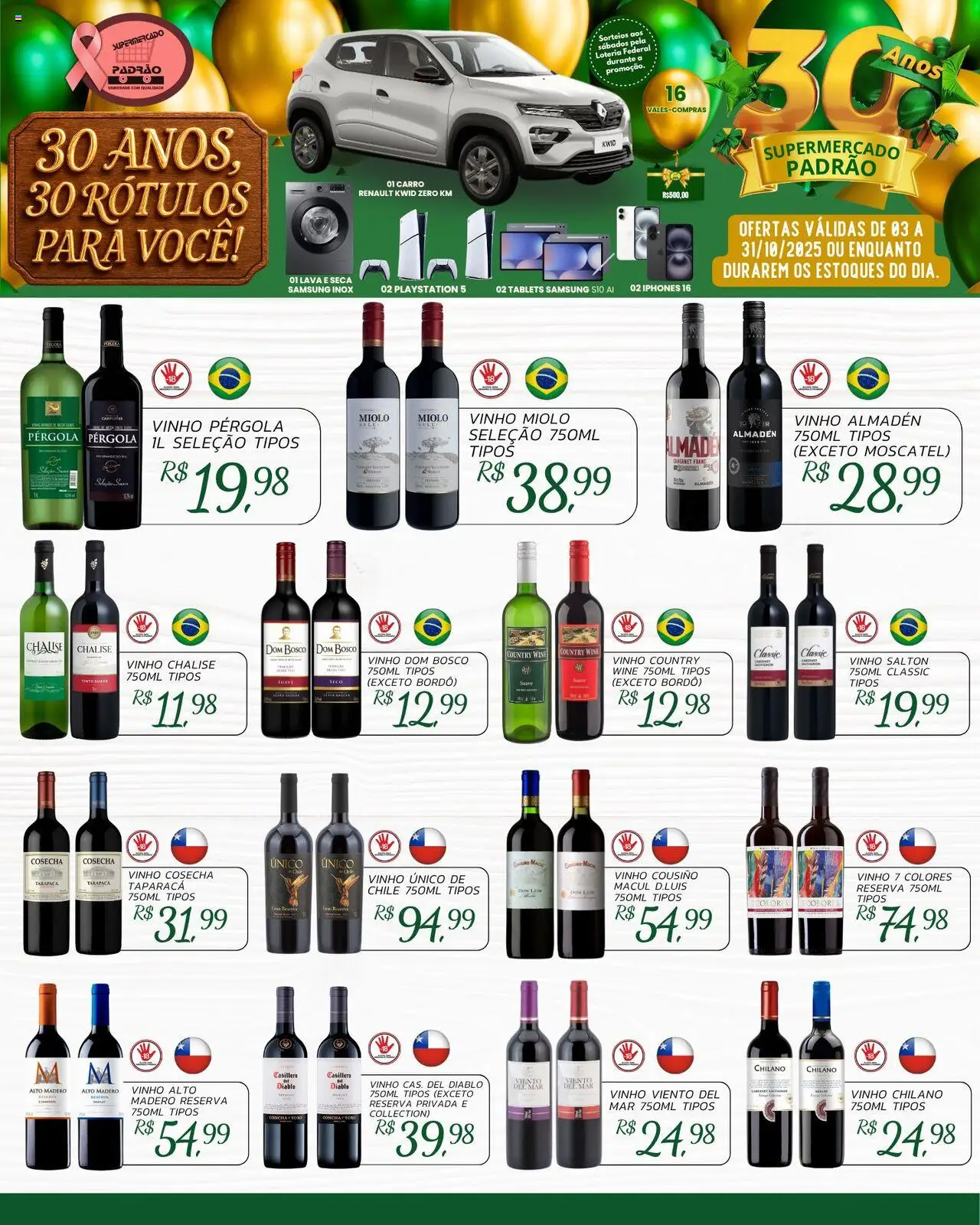 Supermercado Padrão - Ofertas Vinhos - página 1- válido a partir de 03/10/2025
