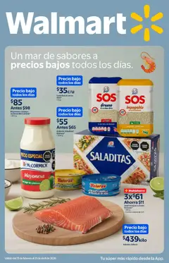 Walmart catálogo Un mar de sabores a precios bajos válido desde 13/02/2026
