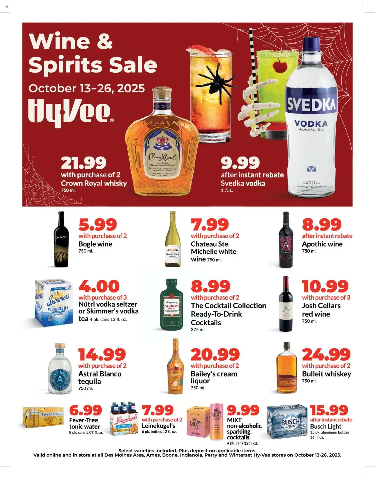 HyVee Wine & Spirits Sale - page 1- valid from 10/13/2025