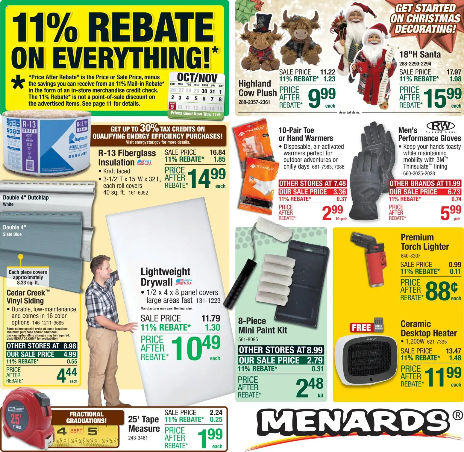 Menards Weekly Ad - page 1- valid from 10/29/2025