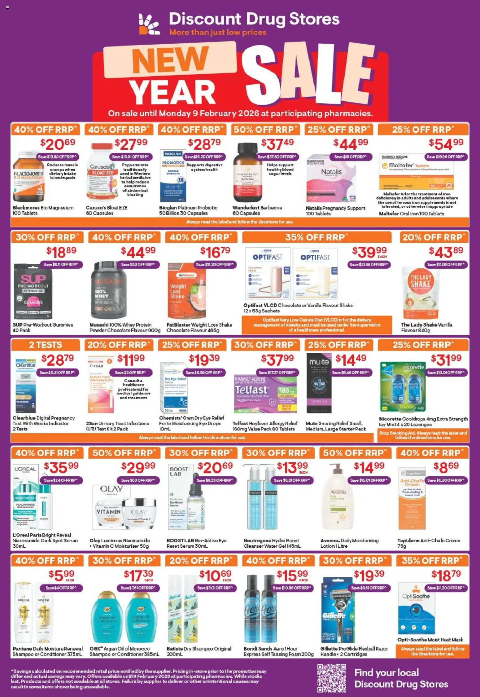 Discount Drug Stores - New Year Sale - page 1- valid from 08/01/2026