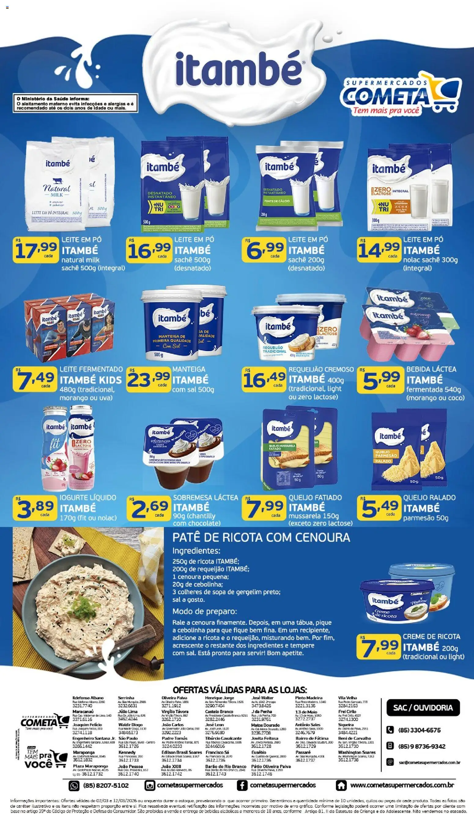 Cometa Supermercados ofertas Itambé - página 1- válido a partir de 02/03/2026
