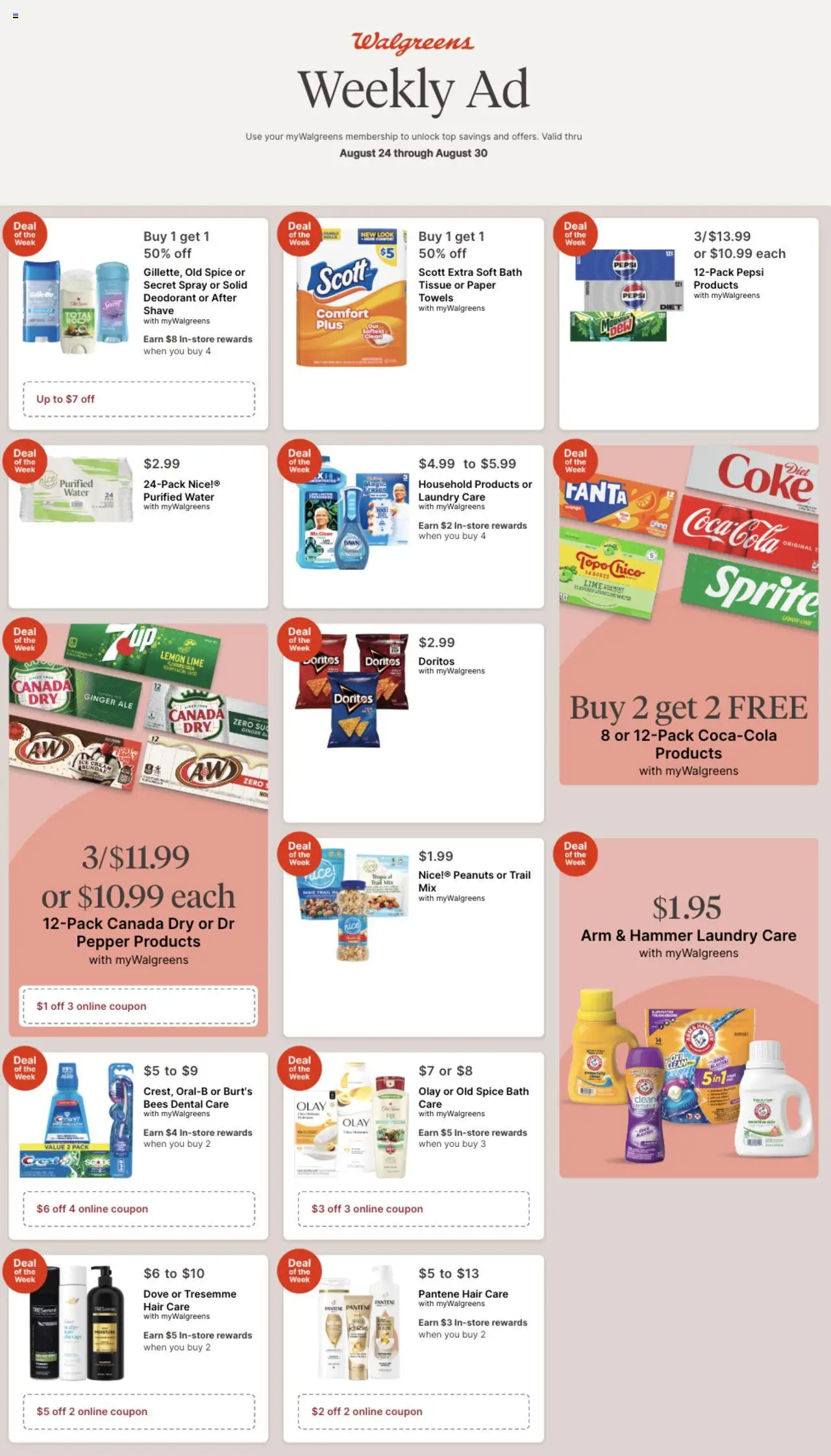 Walgreens Weekly Ad - page 1- valid from 08/24/2025