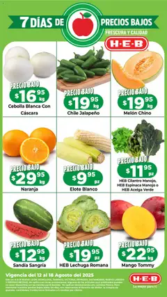 H-E-B - Folleto Precios Bajos válido desde 12/08/2025
