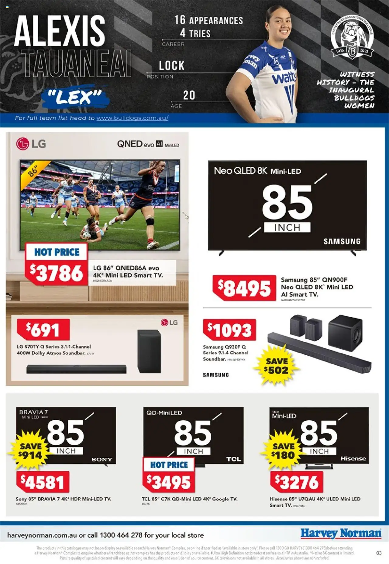 Harvey Norman NRLW – TV & Audio - page 3- valid from 17/07/2025