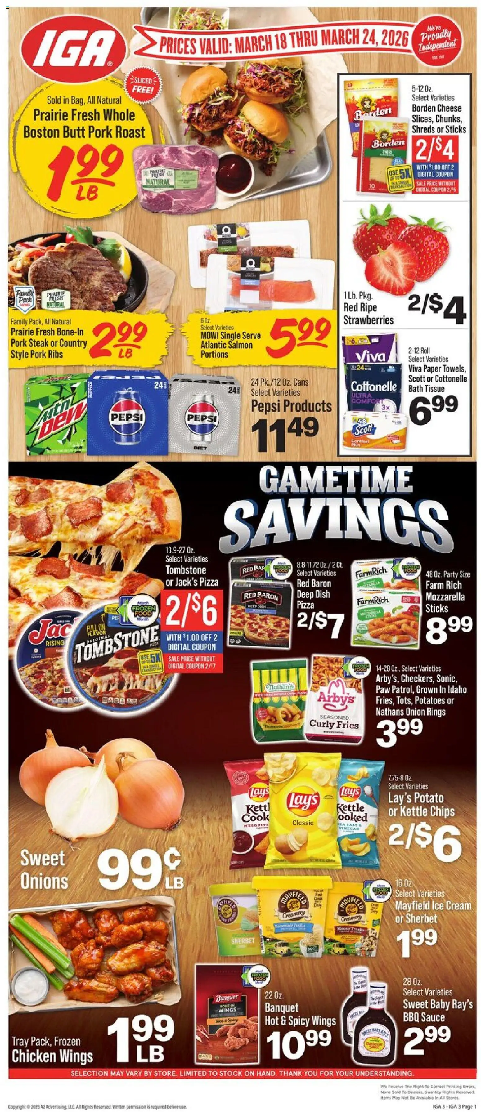 IGA Weekly Ad - page 1- valid from 03/18/2026