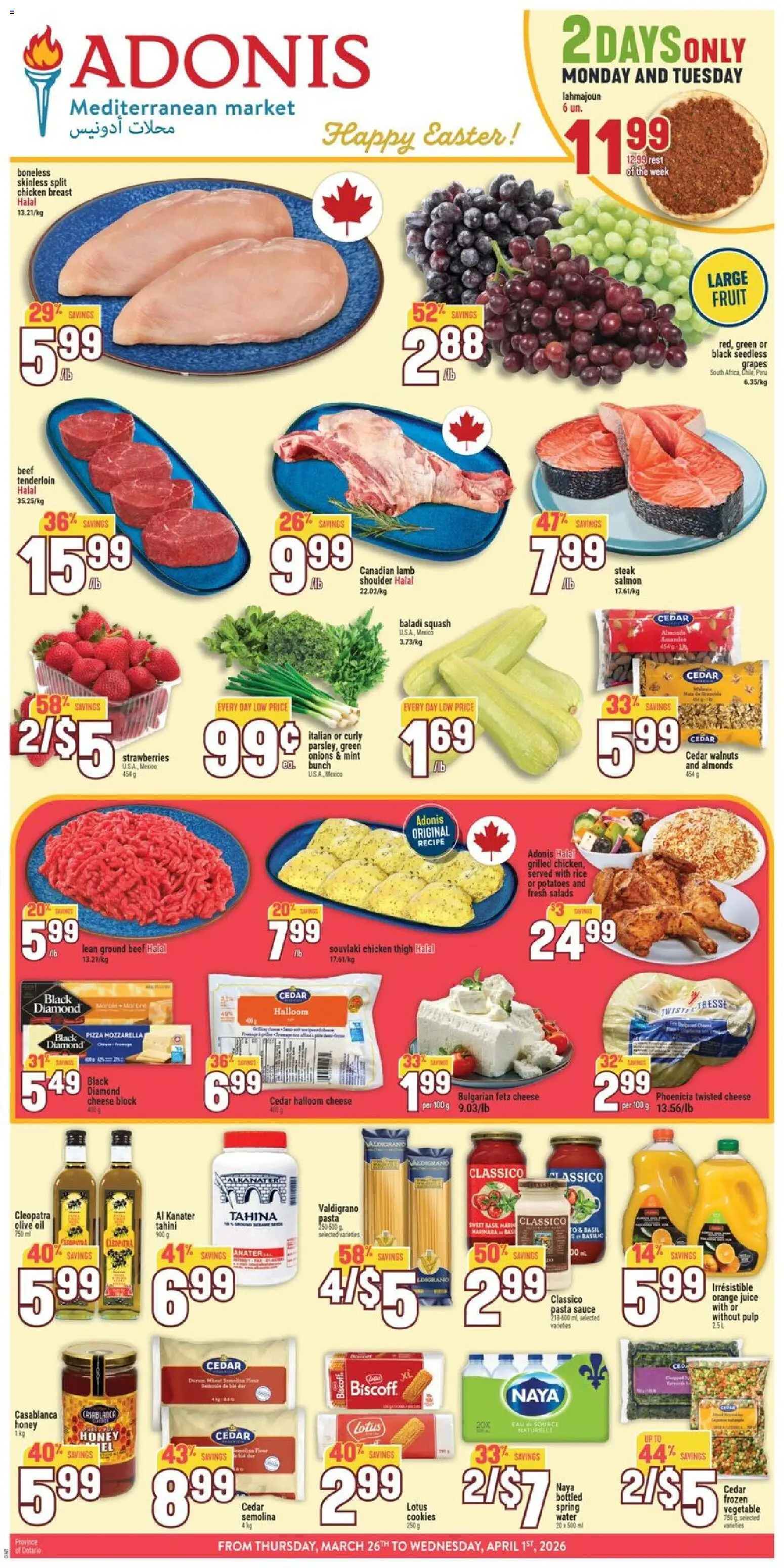 Adonis weekly flyer - page 1- valid from Mar 26, 2026