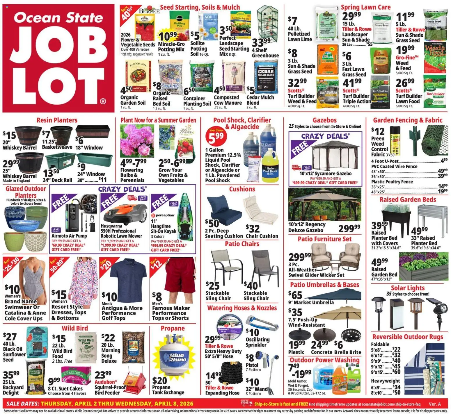 Ocean State Job Lot Weekly Ad - page 1- valid from 04/02/2026