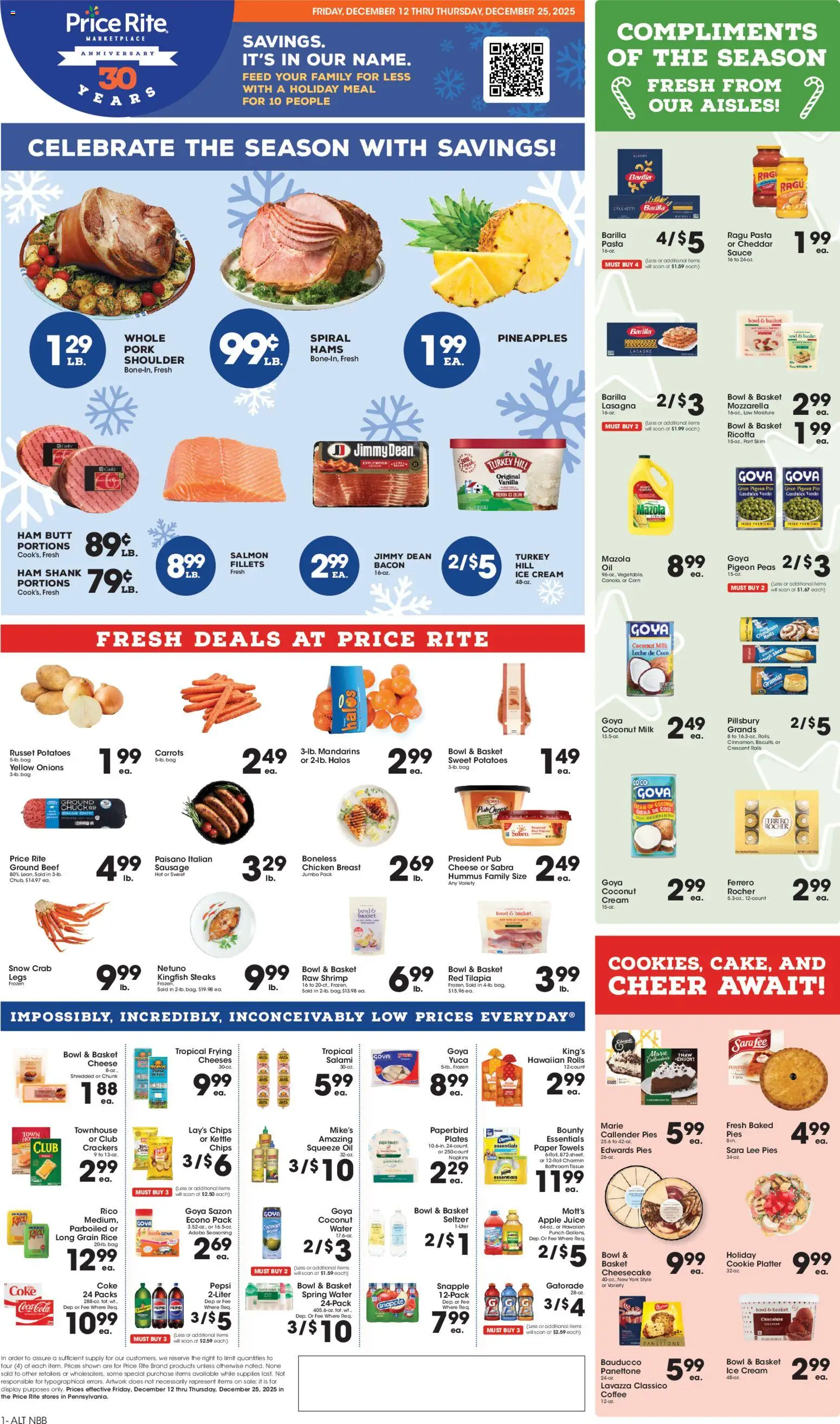 Price Rite Weekly Ad - page 1- valid from 12/12/2025