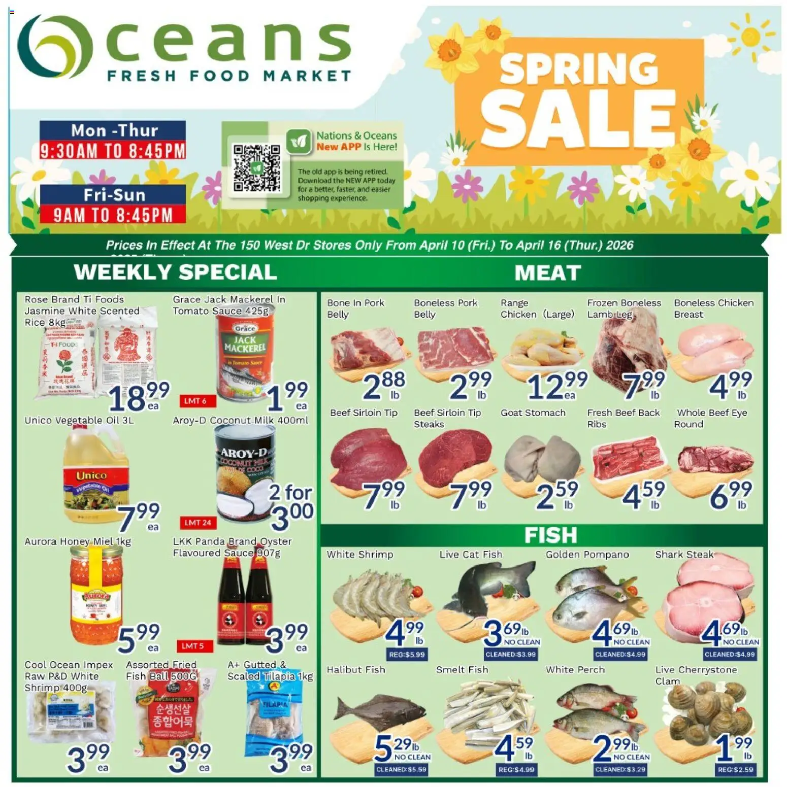Oceans weekly flyer / circulaire - page 1- valid from Apr 10, 2026