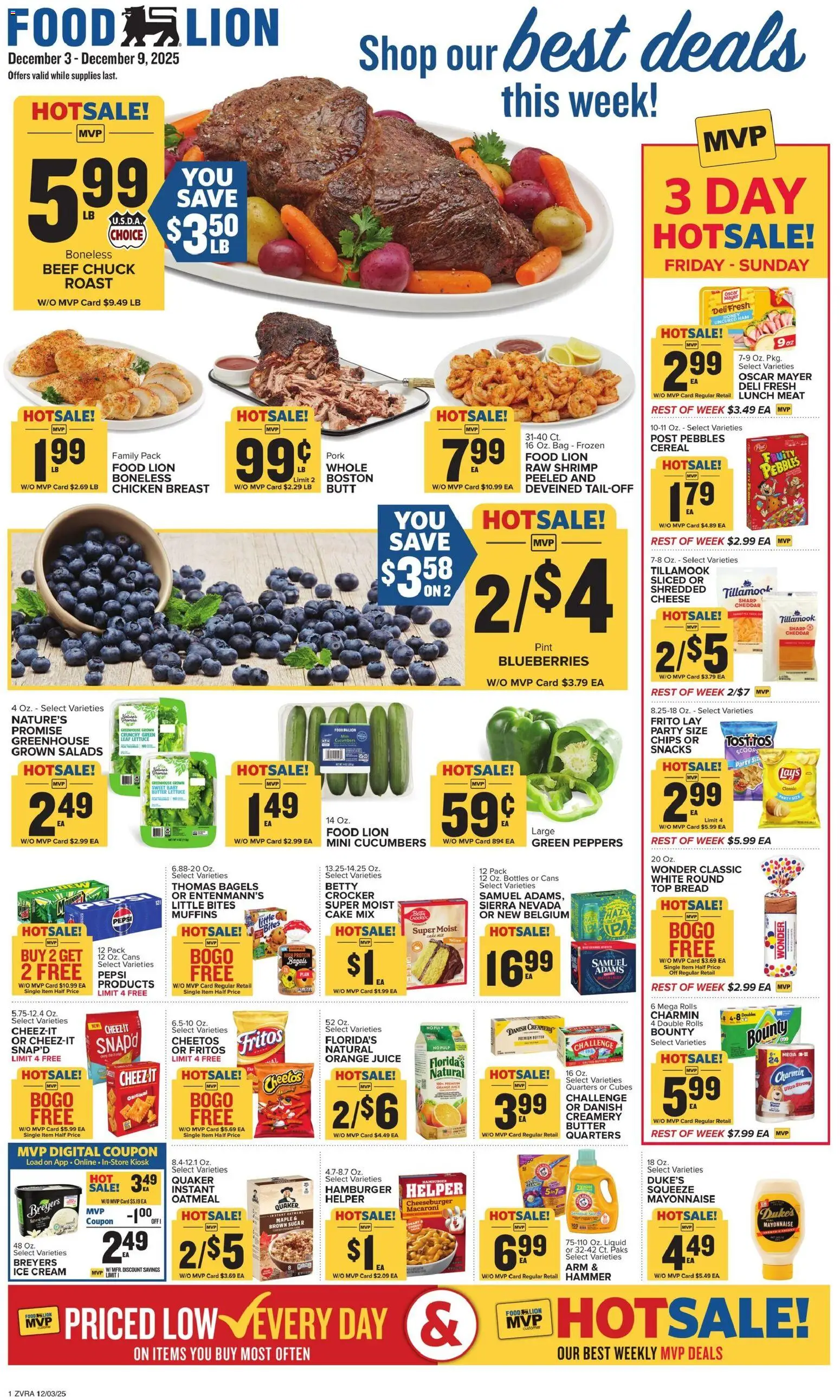 Food Lion Weekly Ad - page 1- valid from 12/03/2025