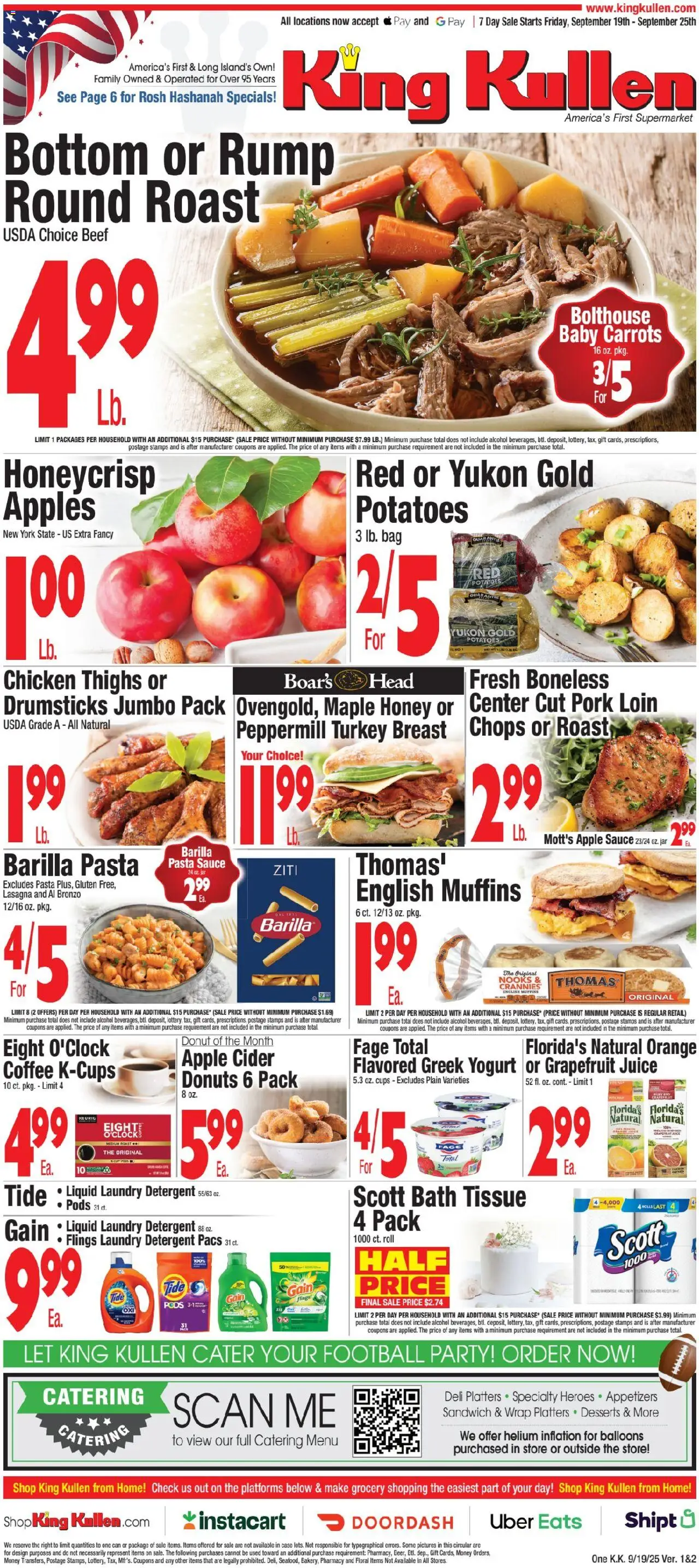 King Kullen Weekly Ad - page 1- valid from 09/18/2025