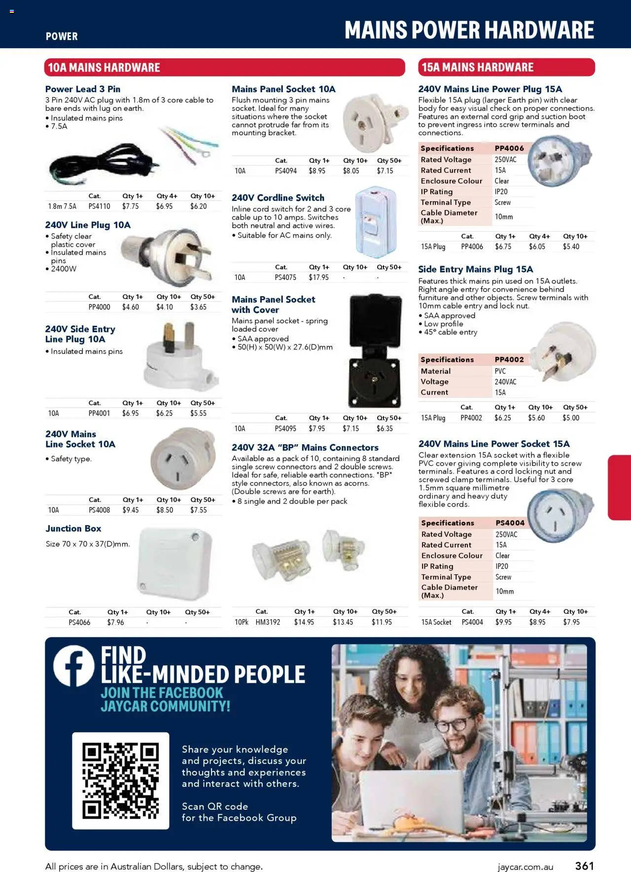 Jaycar Engineering & Scientific Catalogue 2025/2026  - page 361- valid from 09/07/2025