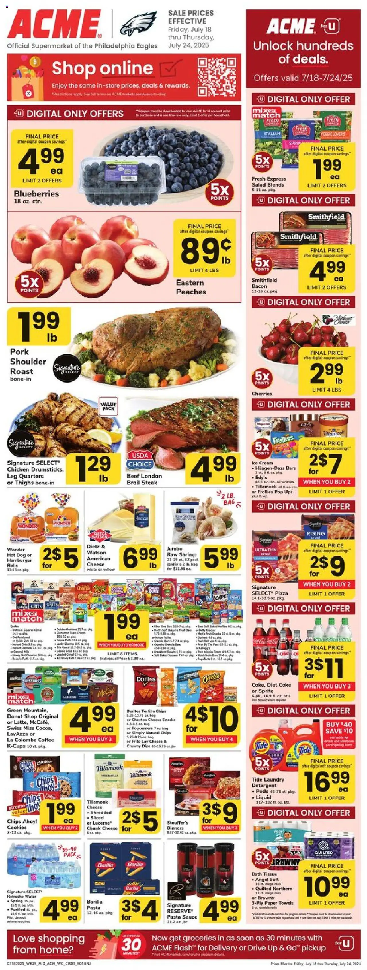 Acme Weekly Ad - NJ - page 1- valid from 07/18/2025