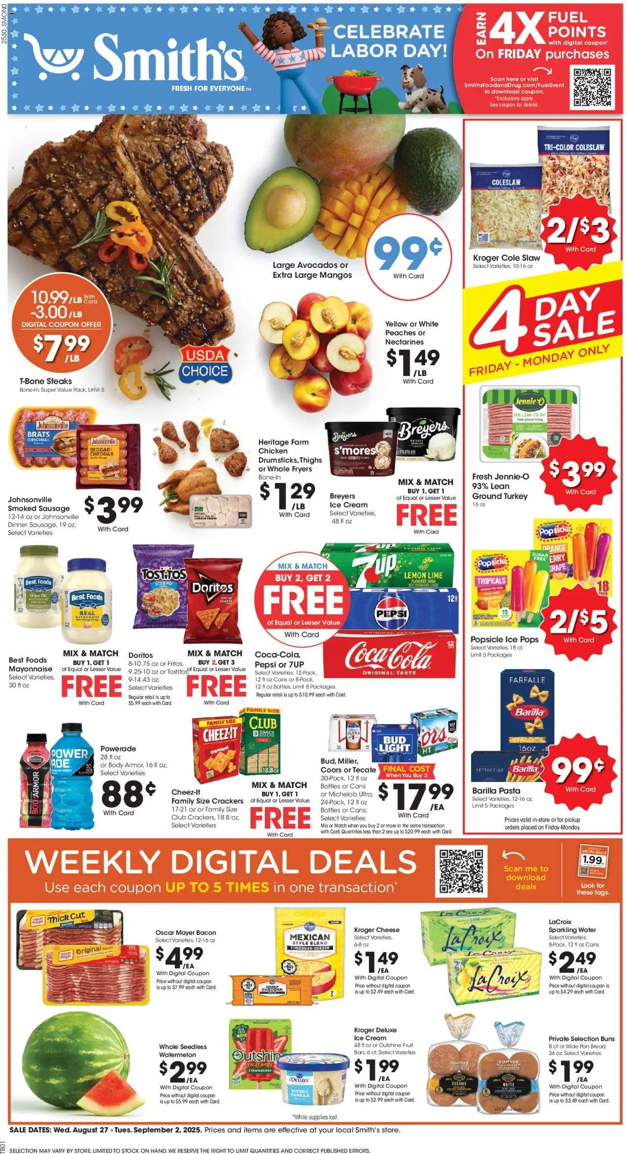 Smith's Weekly Ad - NM - page 1- valid from 08/27/2025