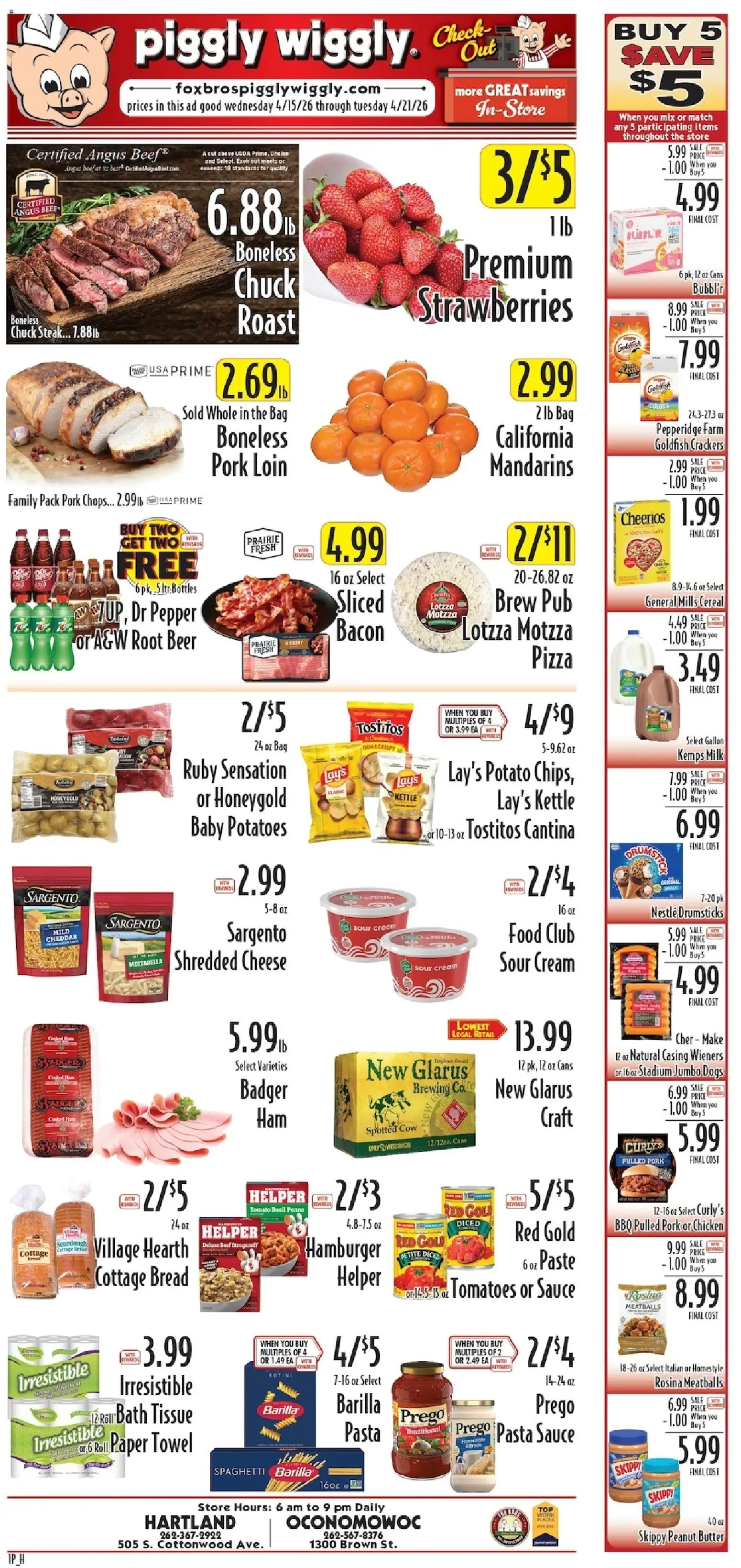 Piggly Wiggly Weekly Ad - page 1- valid from 04/15/2026