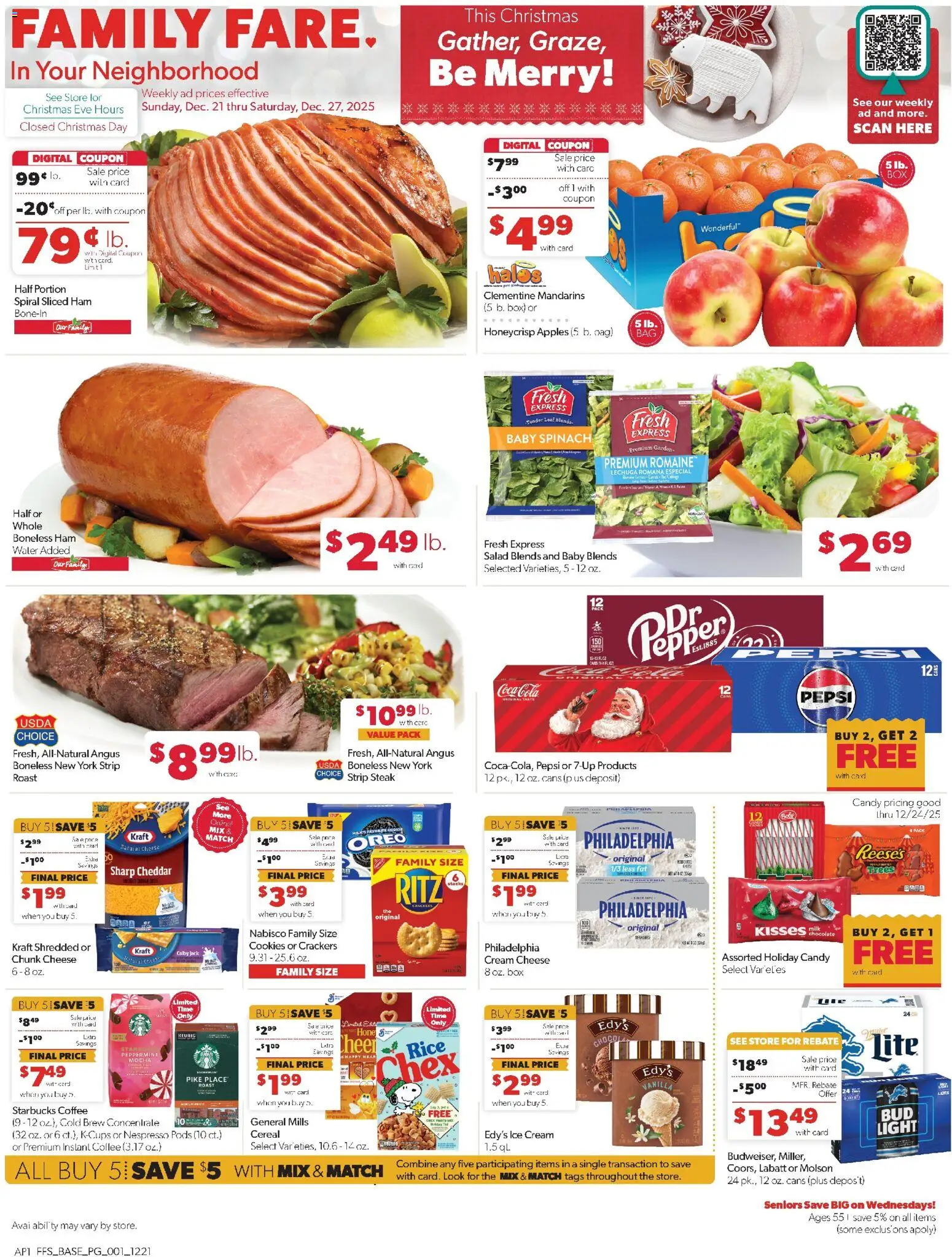 Family Fare Weekly Ad - page 1- valid from 12/21/2025