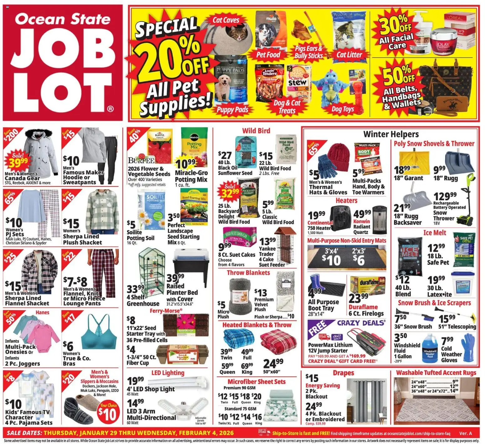 Ocean State Job Lot Weekly Ad - page 1- valid from 01/29/2026