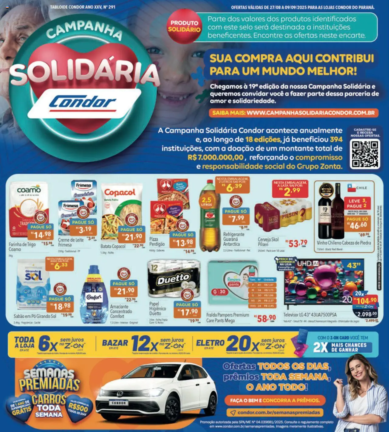 Supermercados Condor - Ofertas Solidária - página 1- válido a partir de 27/08/2025
