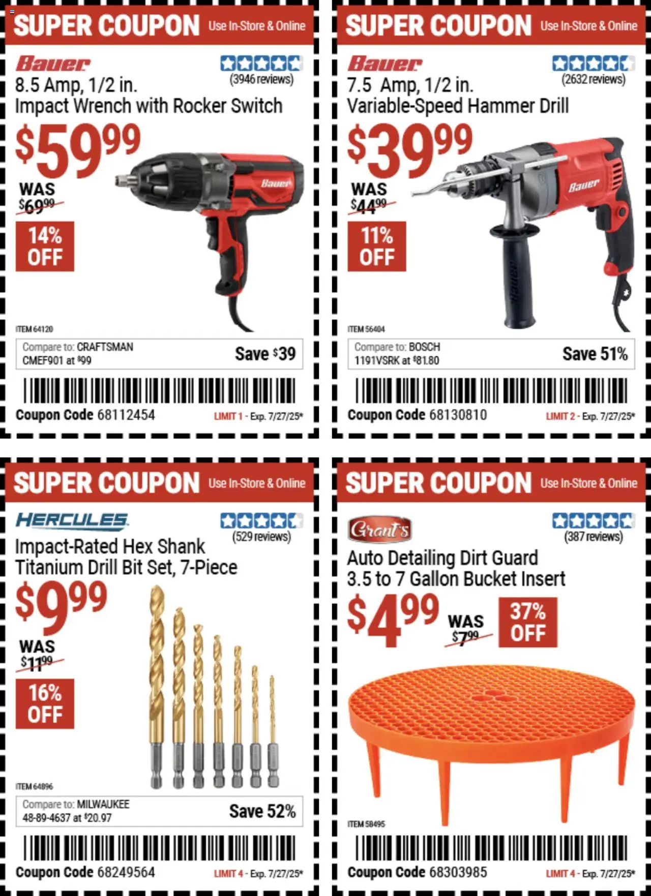 Harbor Freight Weekly Ad - page 6- valid from 07/14/2025