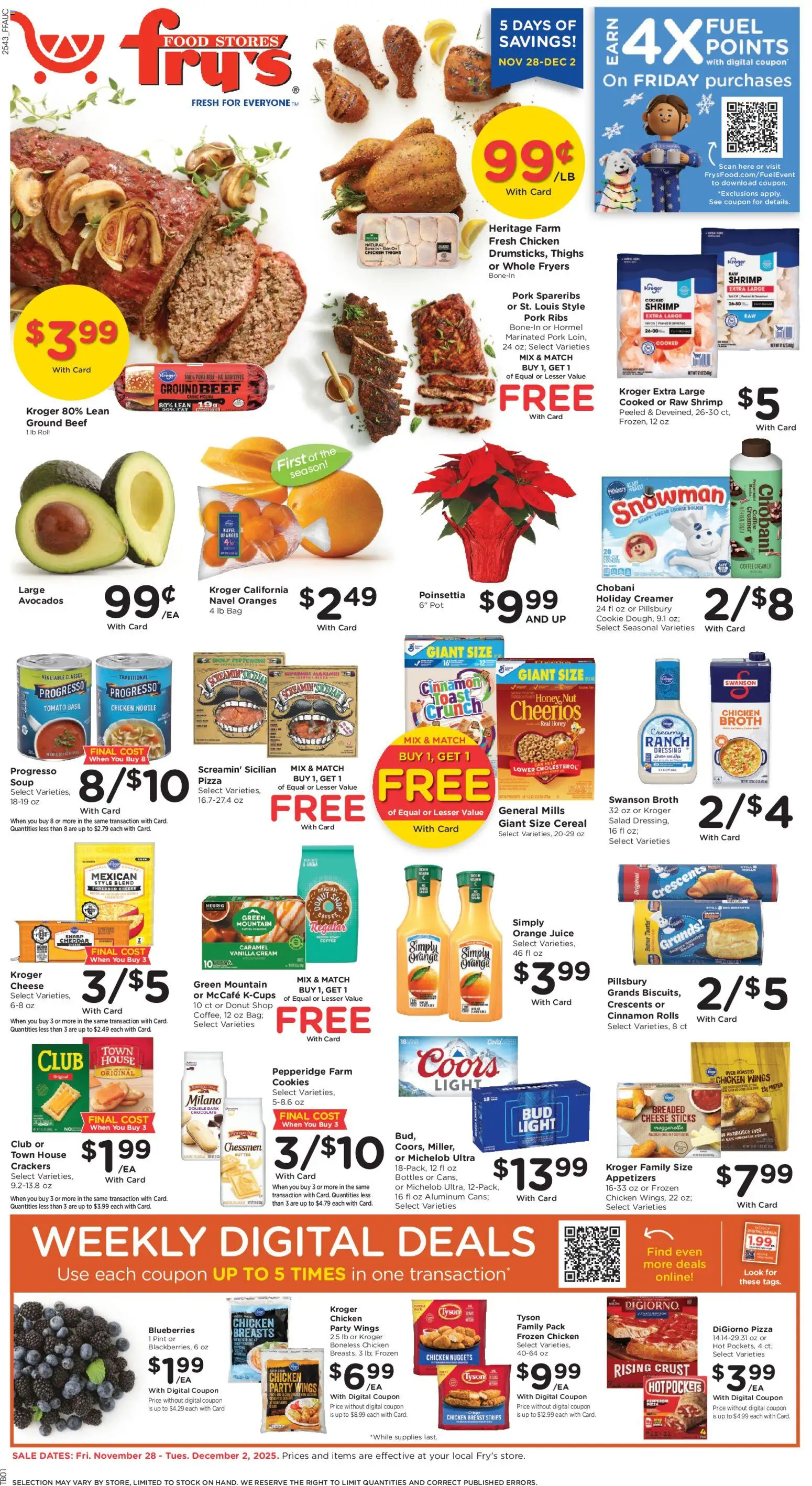 Fry's Food Weekly Ad - page 1- valid from 11/28/2025