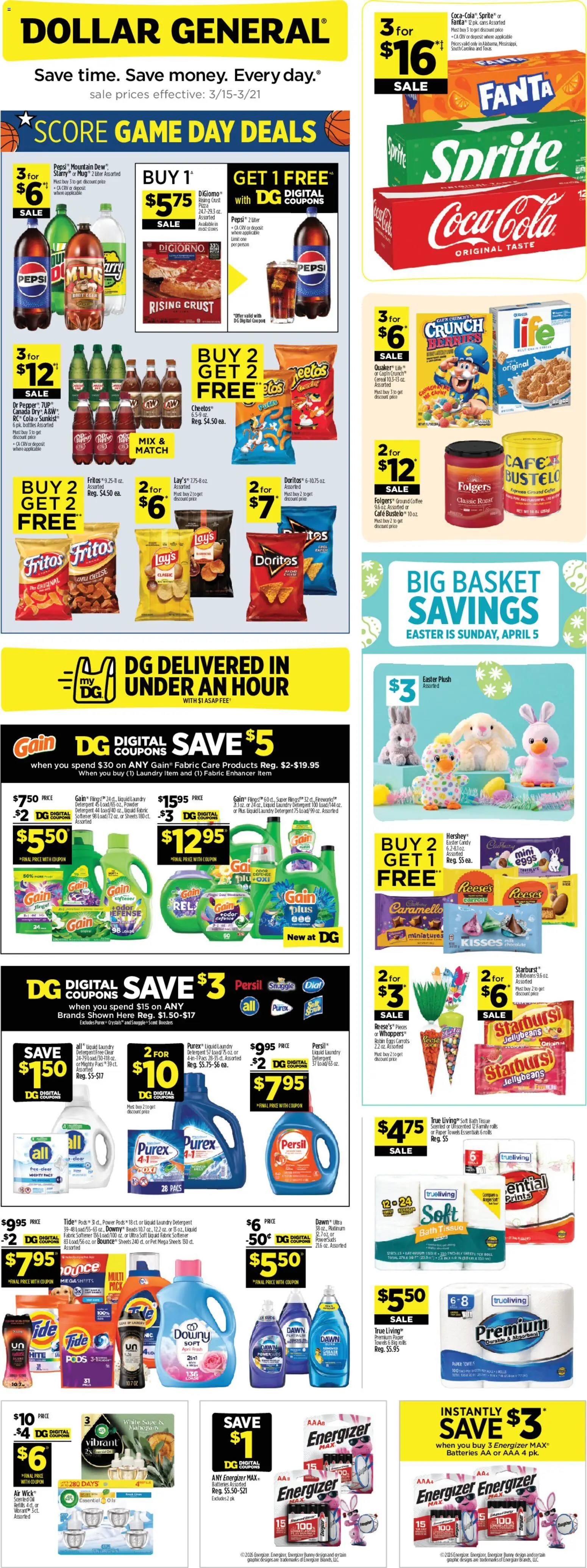 Dollar General Weekly Ad - page 1- valid from 03/15/2026