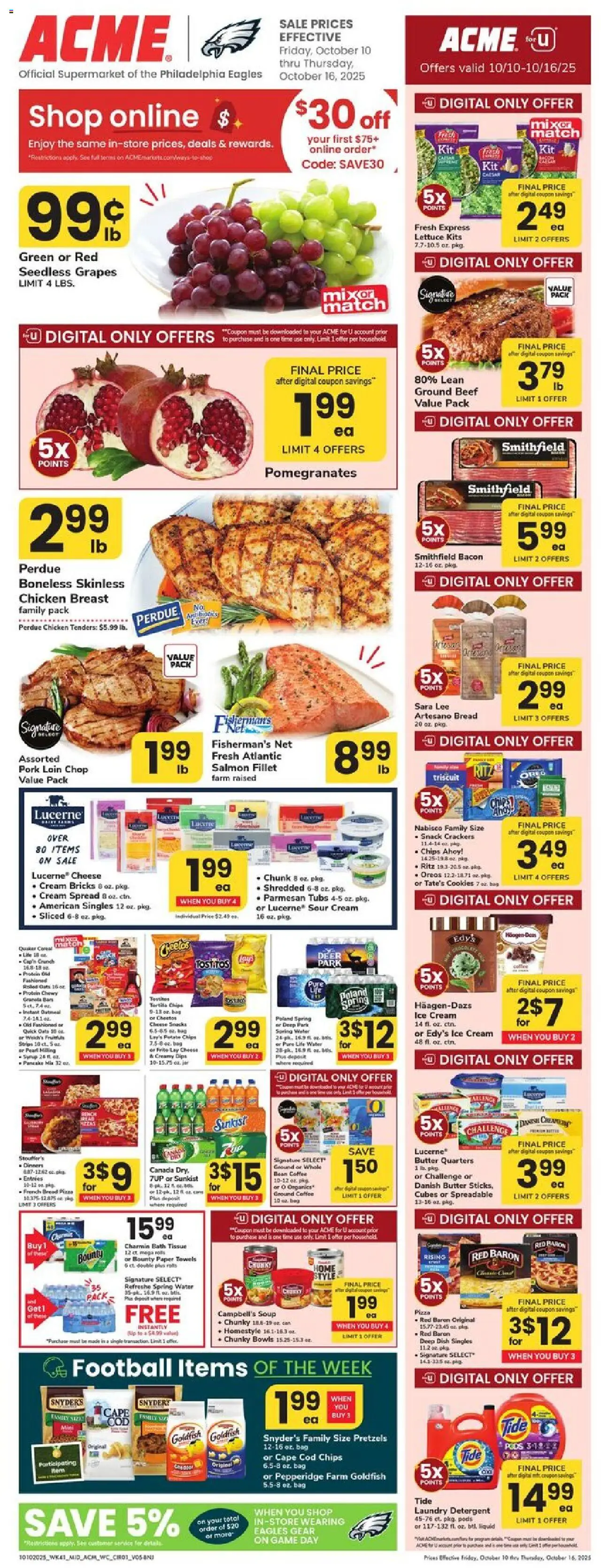 Acme Weekly Ad - NJ - page 1- valid from 10/10/2025