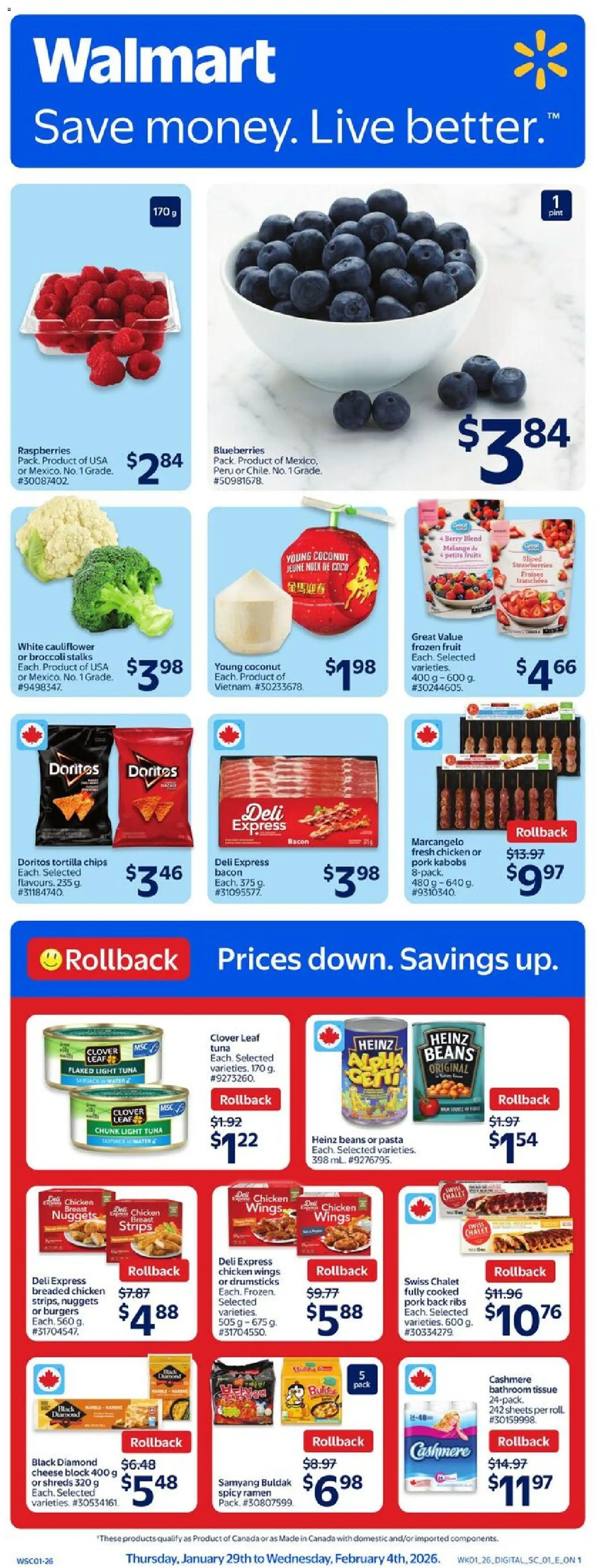 Walmart weekly flyer - page 1- valid from Jan 29, 2026