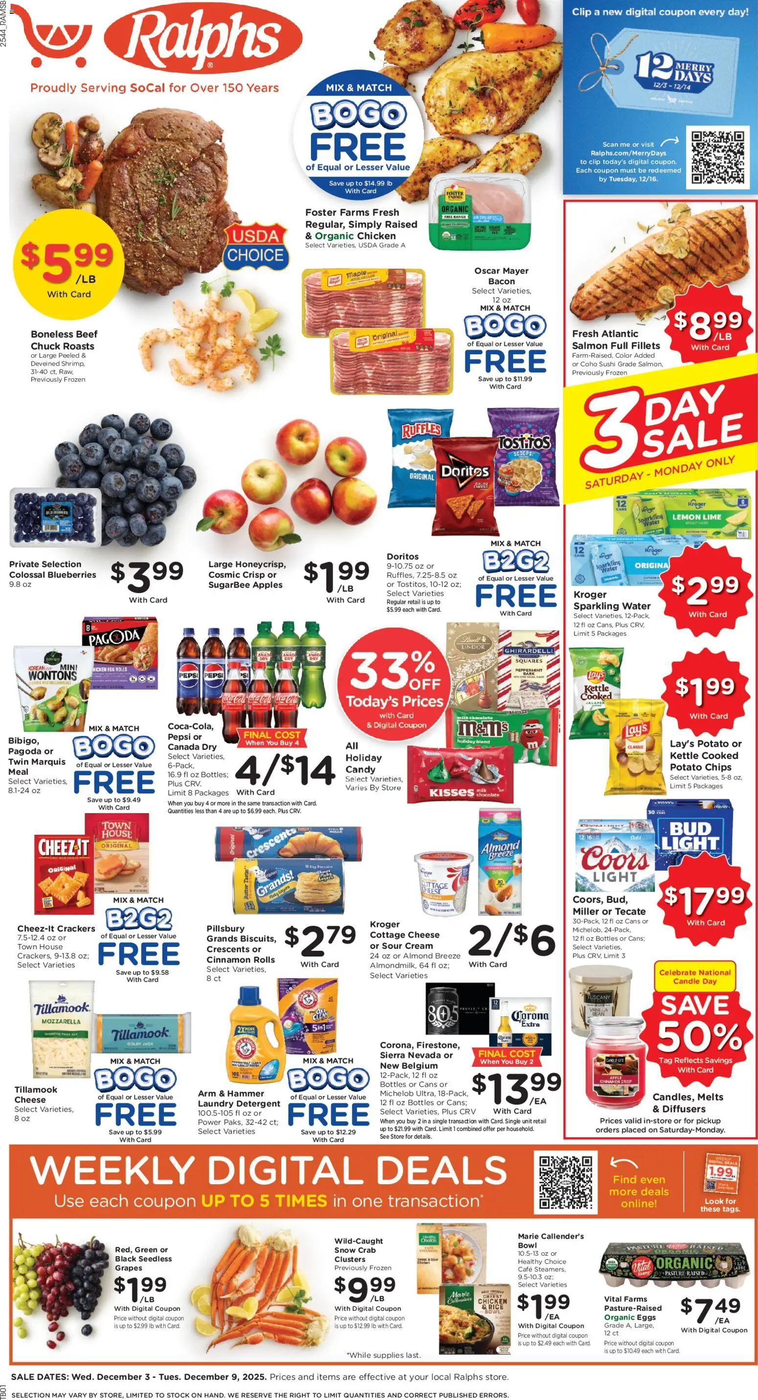 Ralphs Weekly Ad - page 1- valid from 12/03/2025