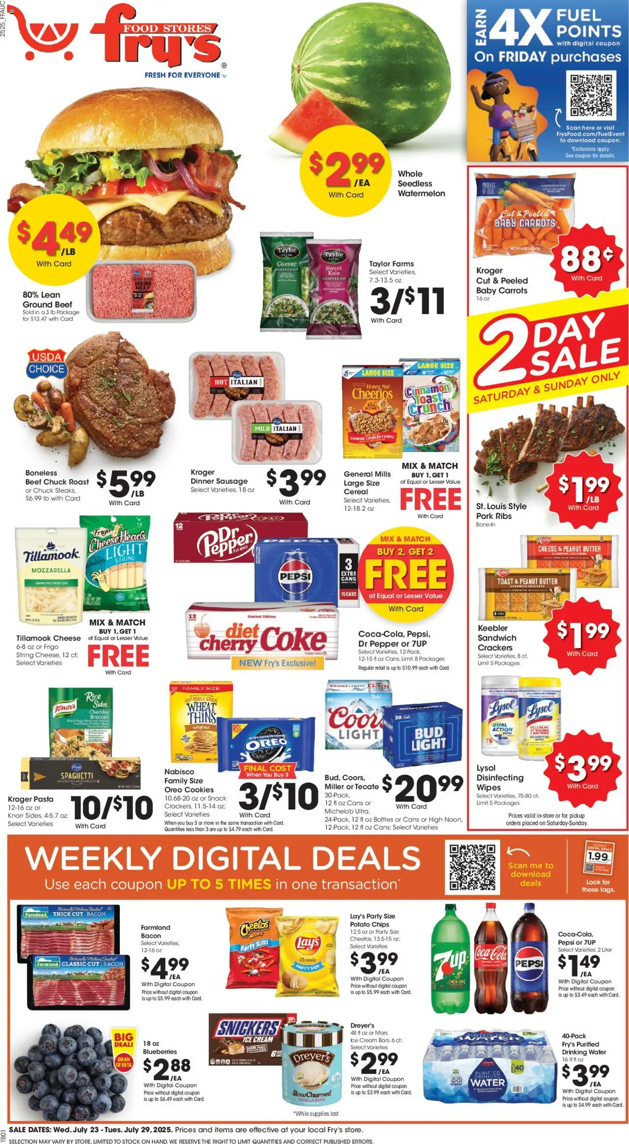 Fry's Food Weekly Ad - AZ - page 1- valid from 07/23/2025