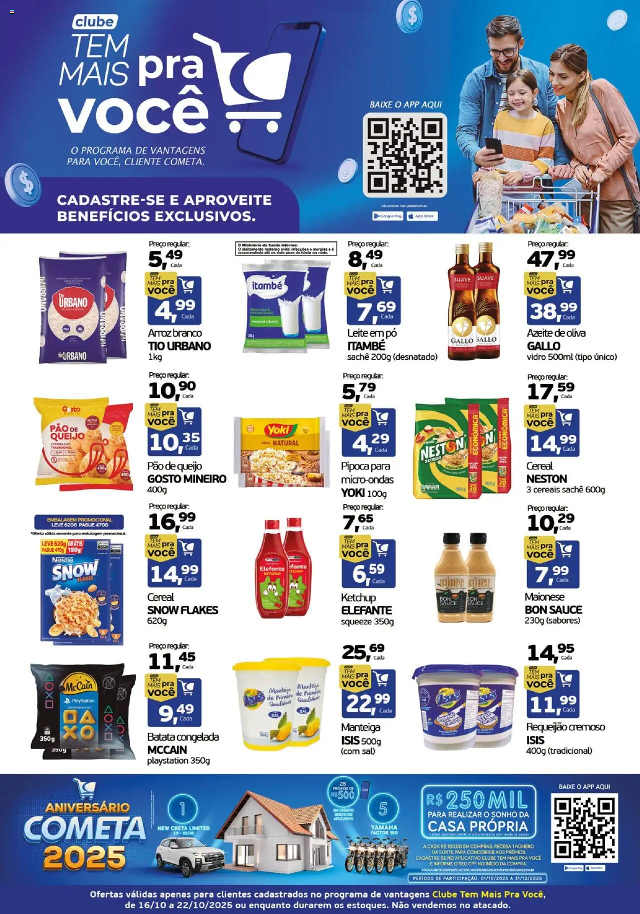 Cometa Supermercados - Ofertas Clube Tem Mais Pra Você - página 1- válido a partir de 16/10/2025
