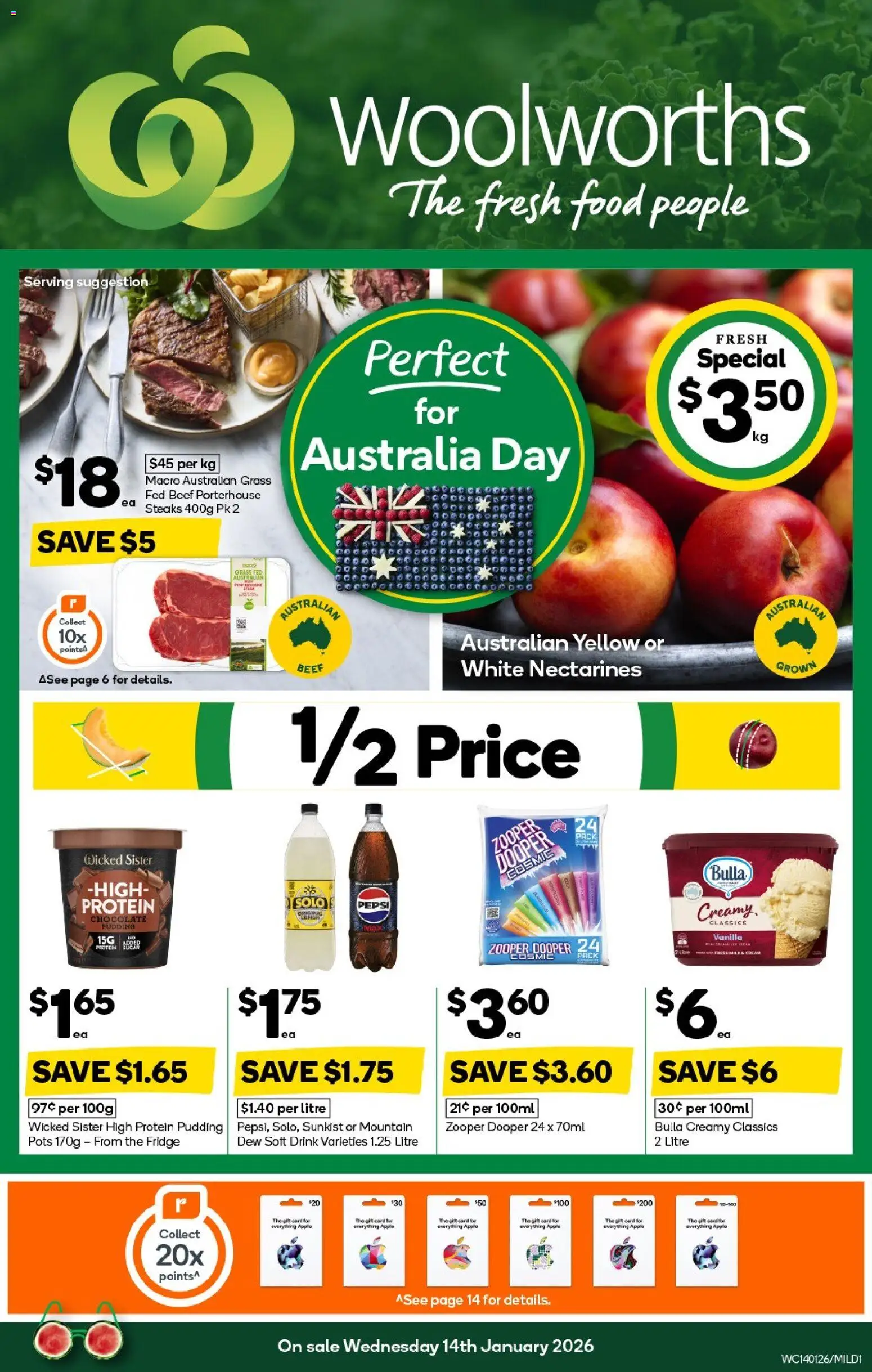 Weekly catalogue Woolworths MIL 14/01 - page 1- valid from 14/01/2026