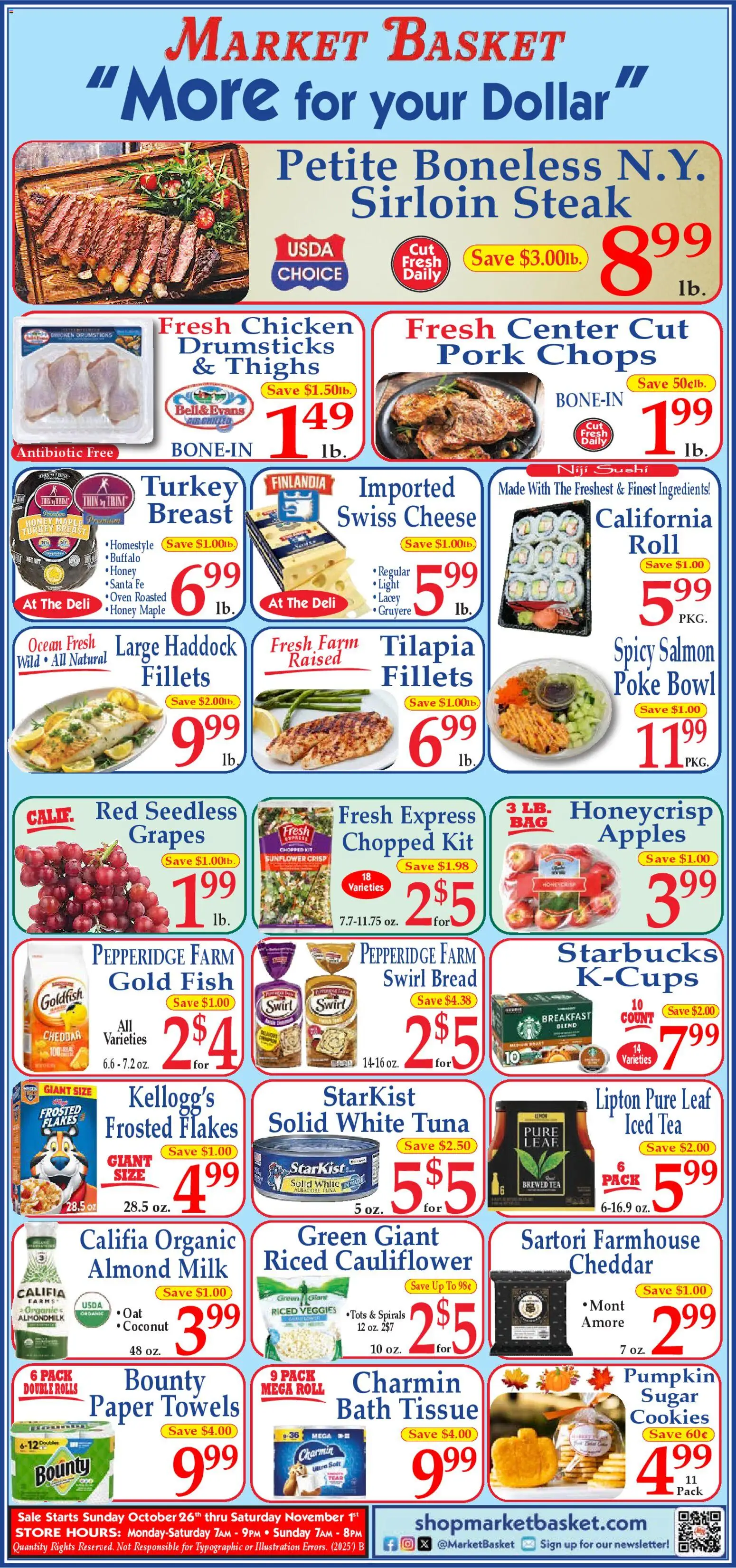 Market Basket Ad - page 1- valid from 10/26/2025