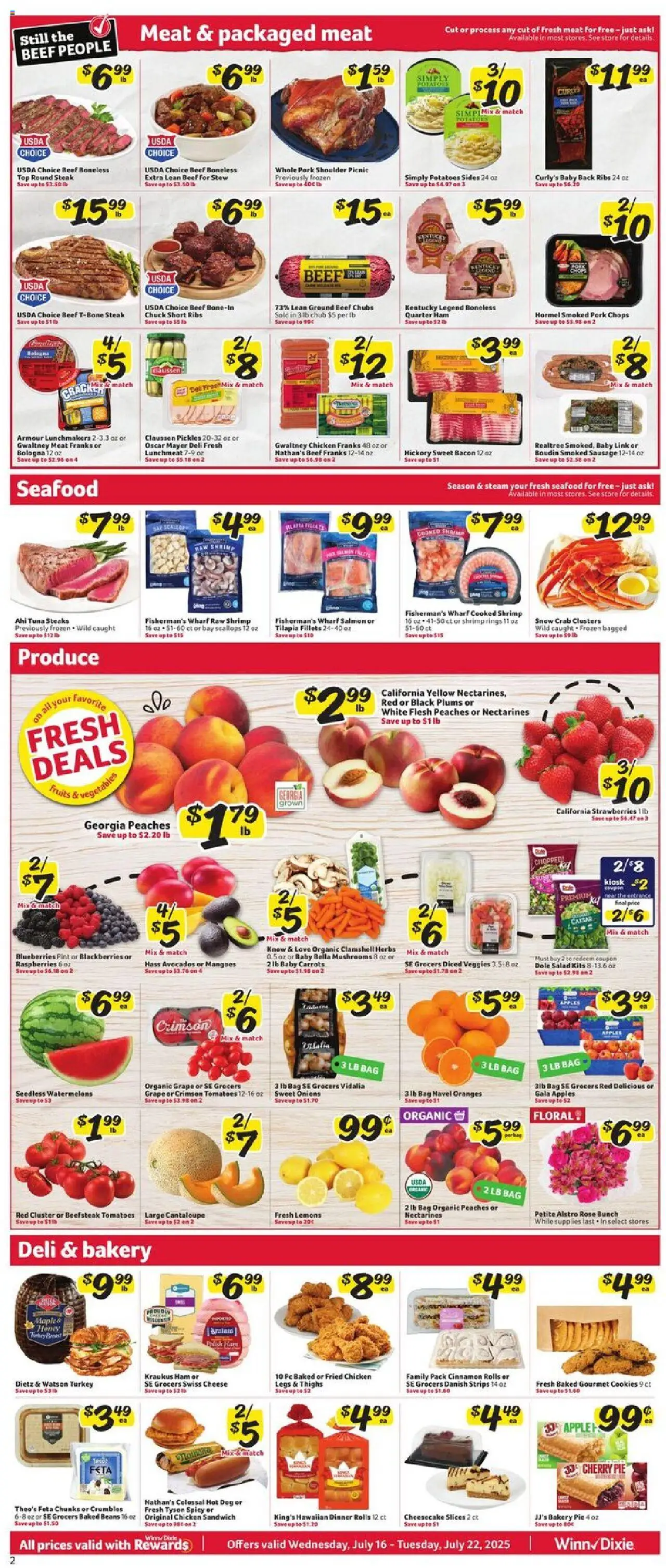 Winn Dixie Weekly Circular - FL - page 2- valid from 07/16/2025