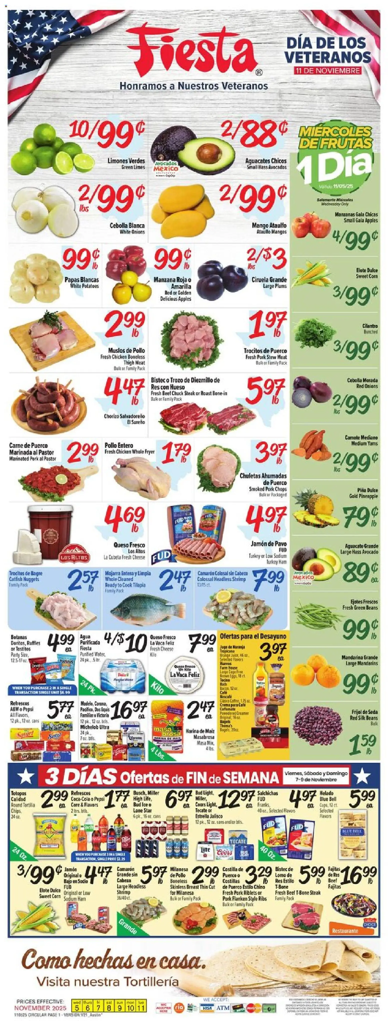 Fiesta Mart Weekly Ad - page 1- valid from 11/05/2025