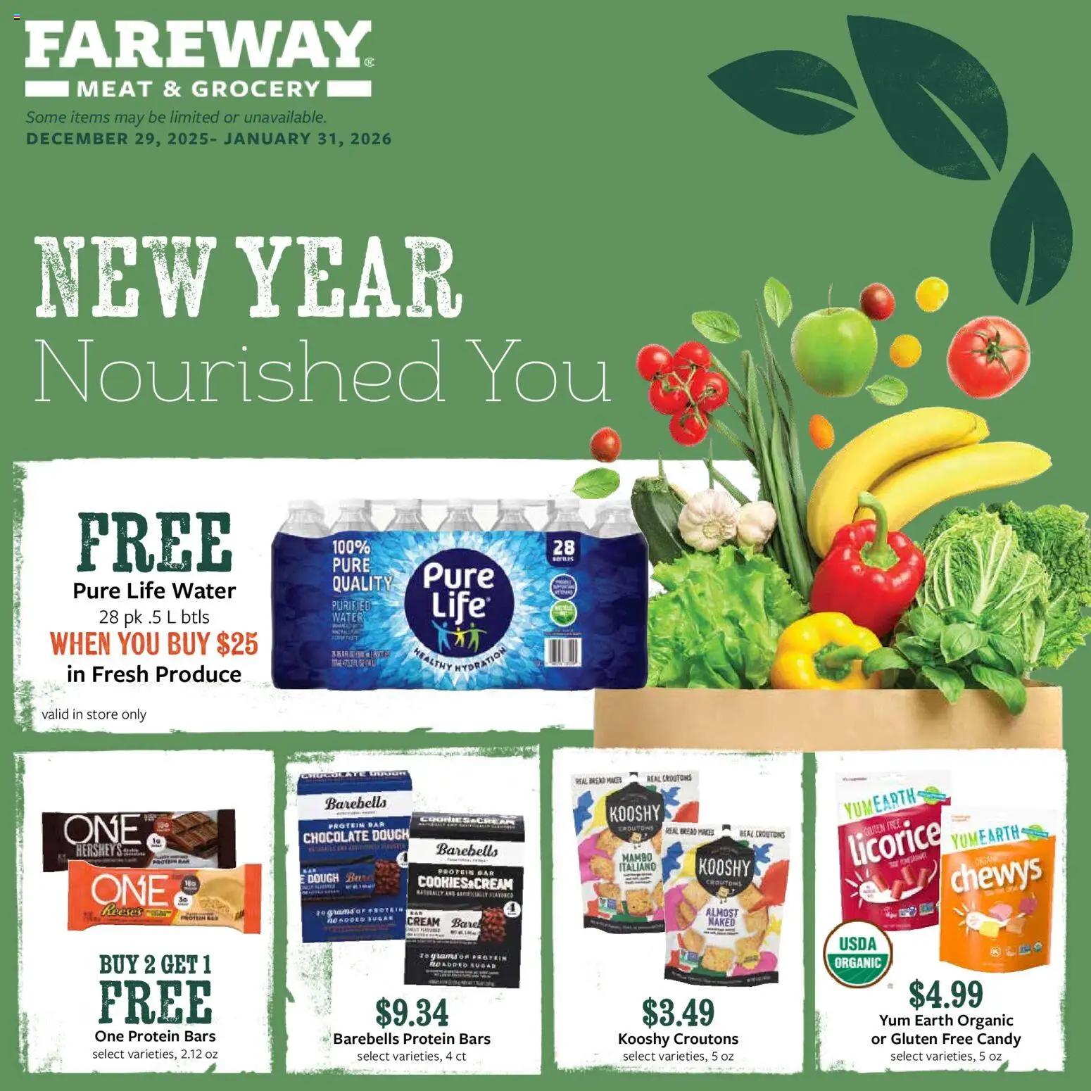 Fareway Monthly Ad - page 1- valid from 12/29/2025