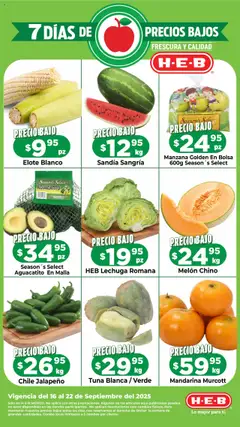 H-E-B - Folleto Precios Bajos válido desde 16/09/2025
