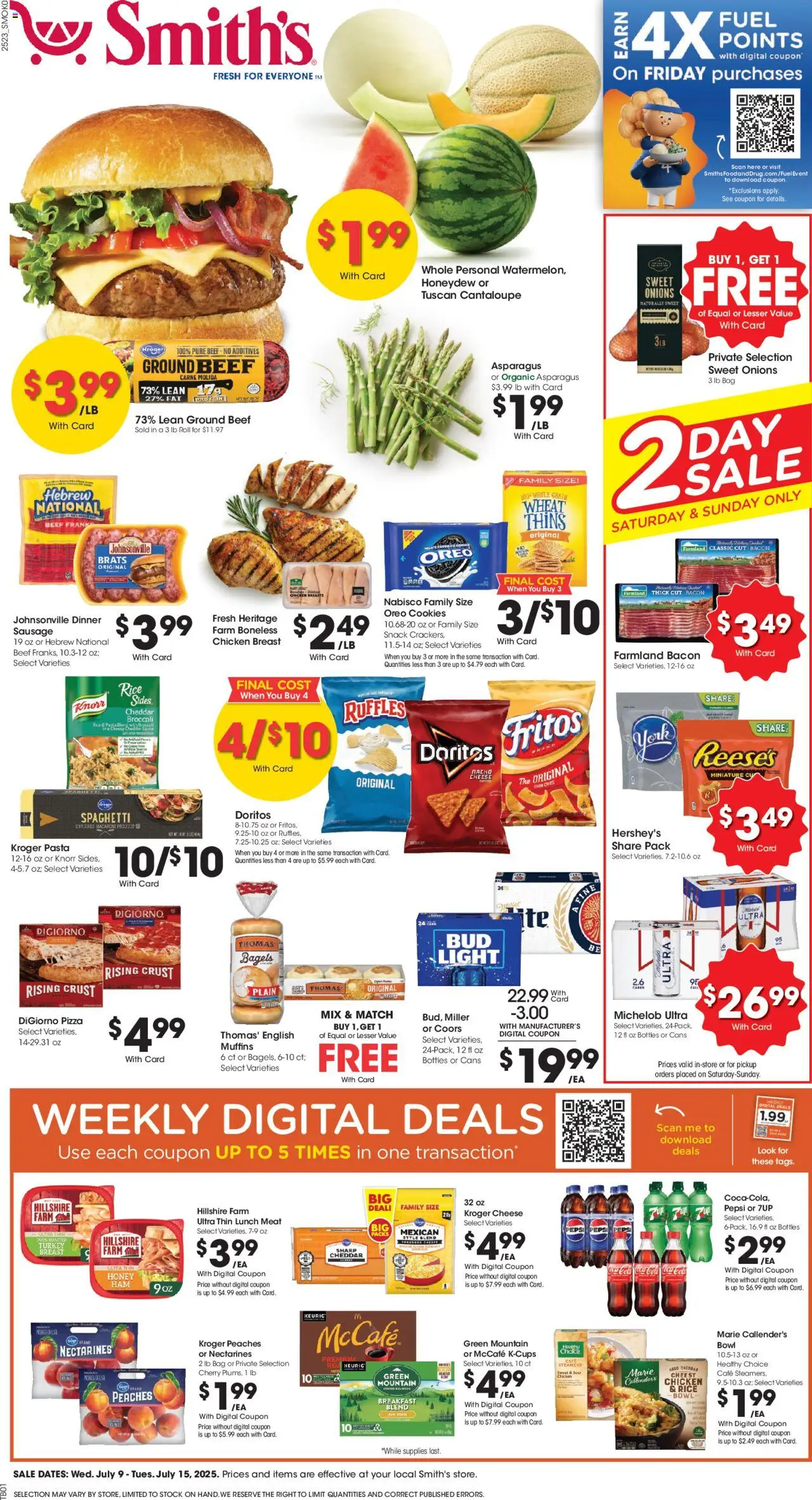 Smith's Weekly Ad - WY - page 1- valid from 07/09/2025