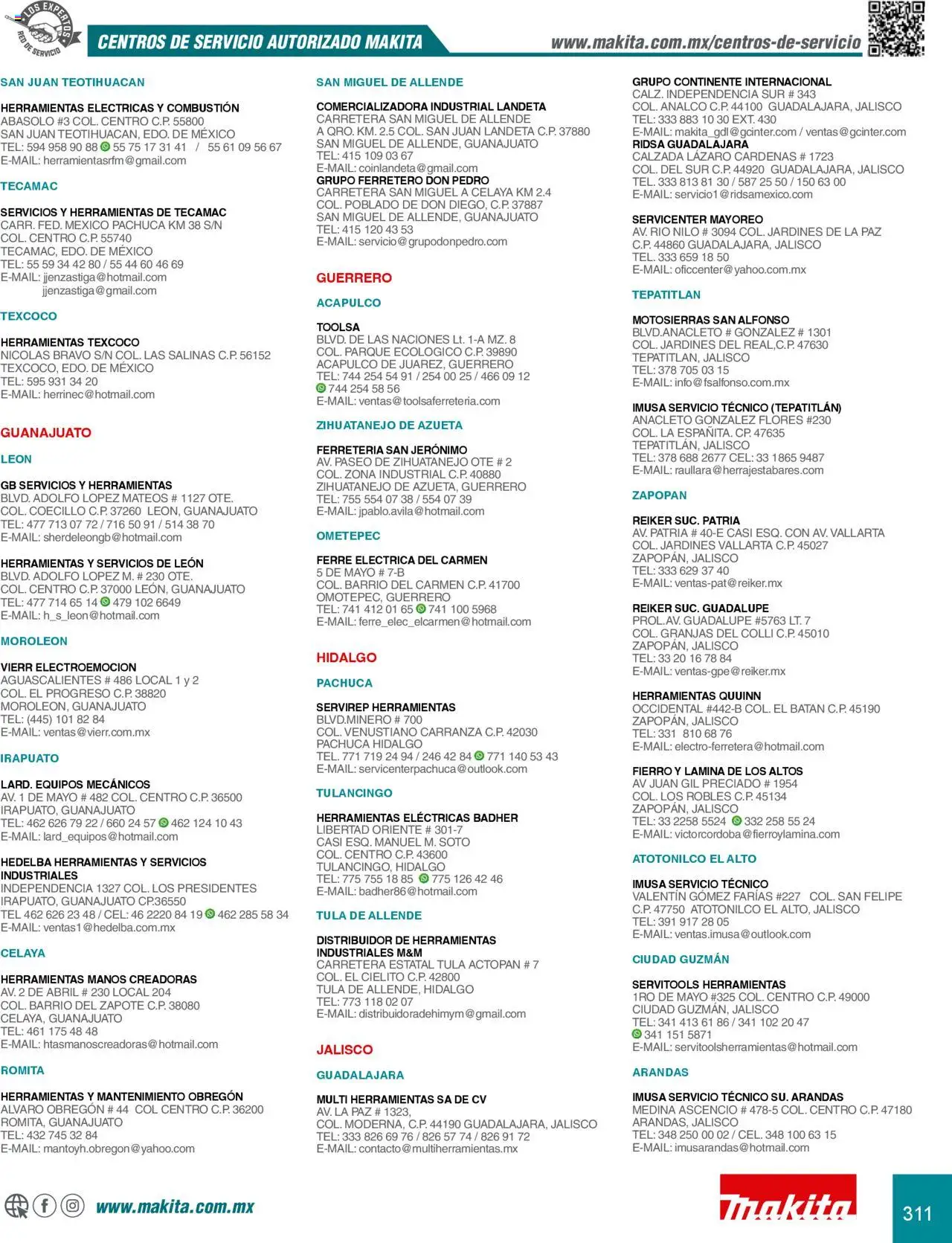 Makita catálogo Accesorios - página 311- válido desde 08/07/2024