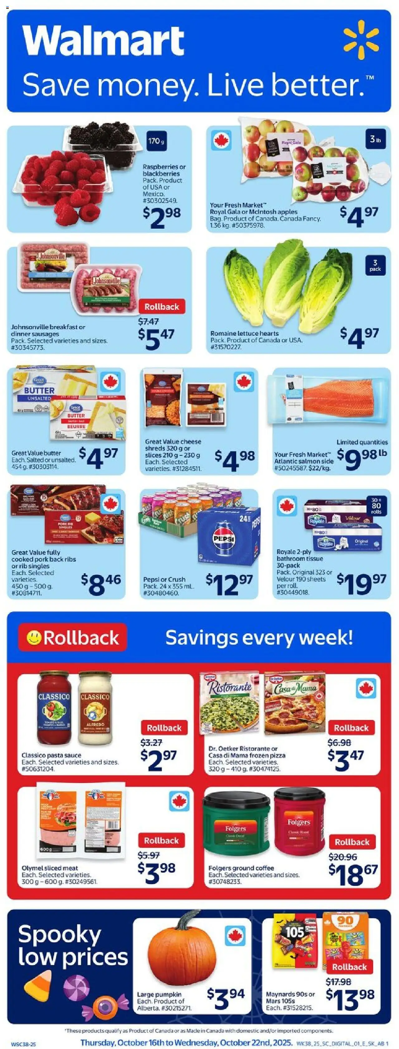Walmart weekly flyer - page 1- valid from Oct 16, 2025