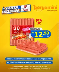 Pré-visualização Supermercado Bergamini ofertas Sadia e a Perdigão válida a partir de 14/03/2026