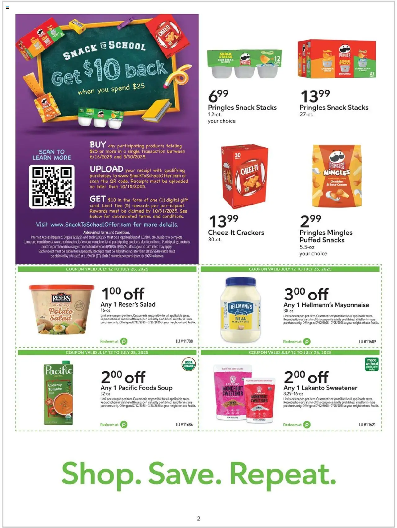 Publix Extra Savings - page 2- valid from 07/12/2025
