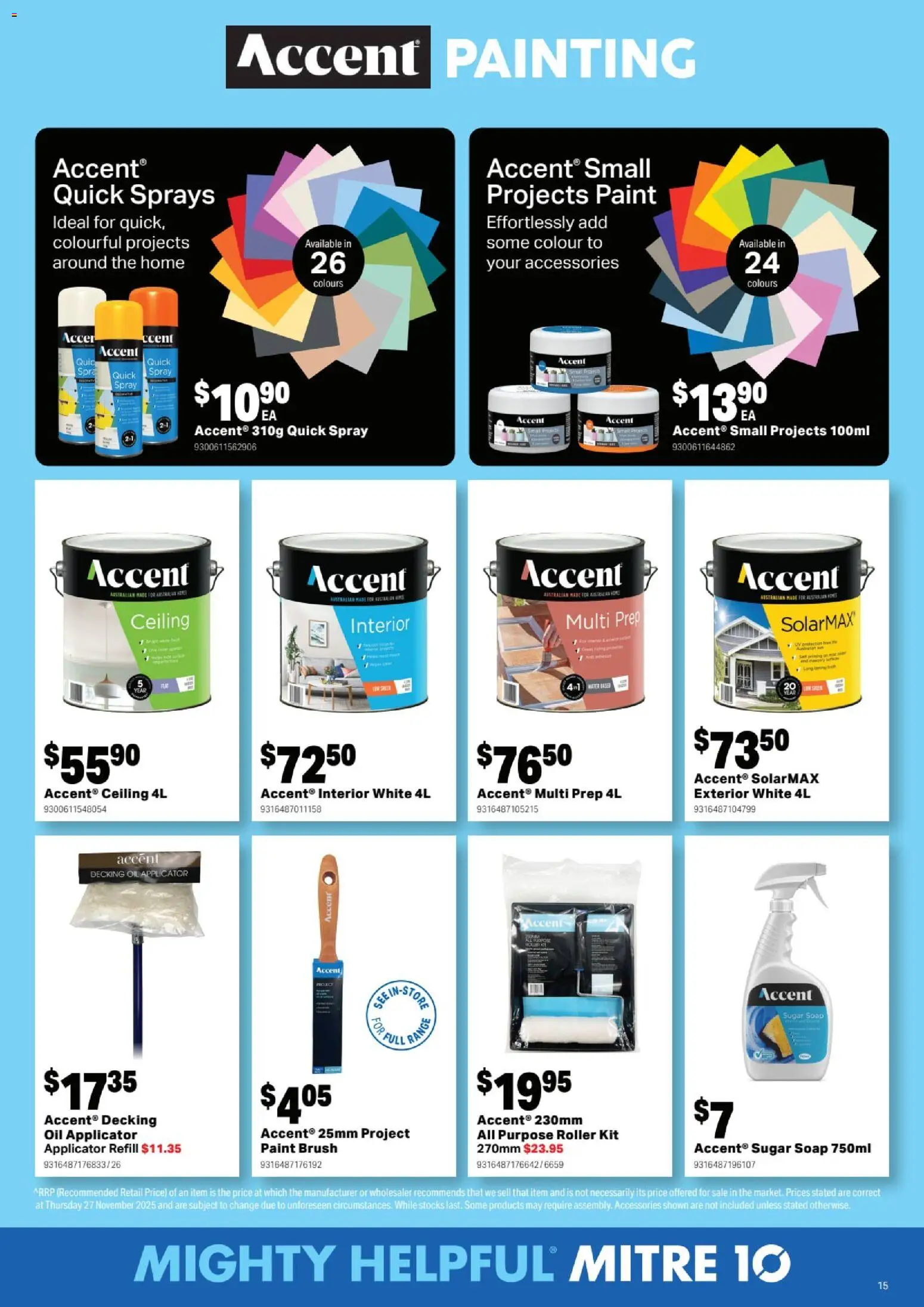 Mitre 10  Catalogue  - page 15- valid from 07/01/2026