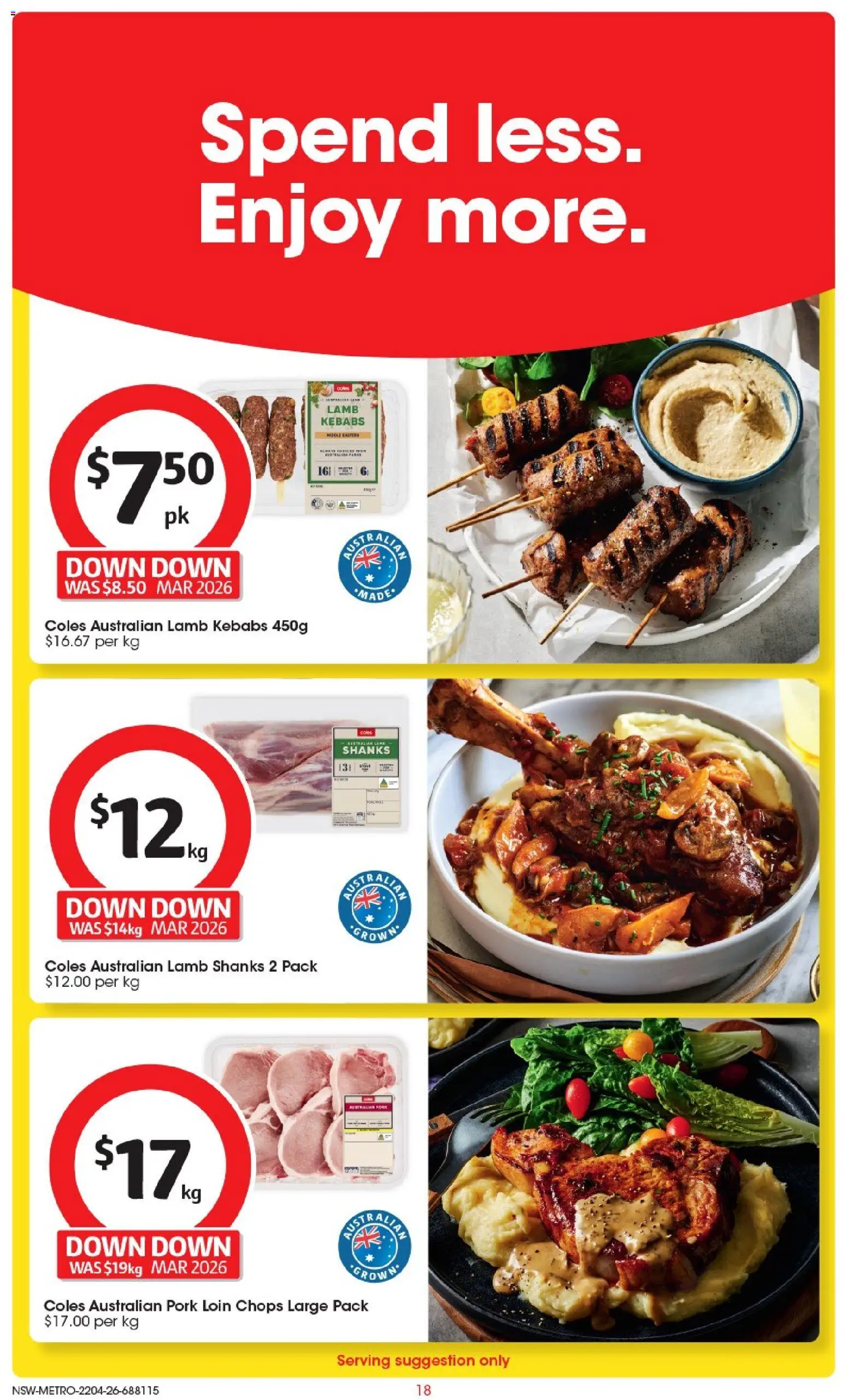 Coles catalogue  - page 18- valid from 22/04/2026