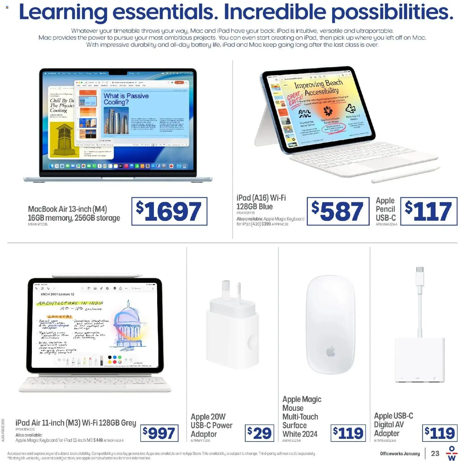 Officeworks  Catalogue  - page 23- valid from 01/01/2026