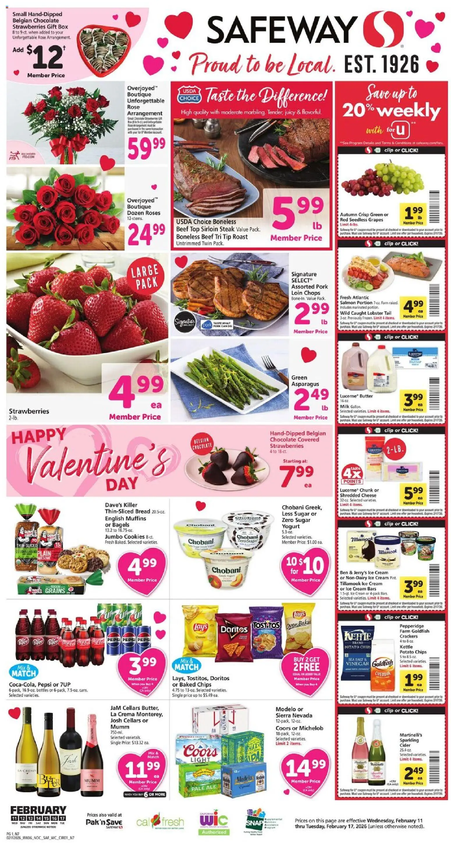Safeway Weekly Ad - page 1- valid from 02/11/2026