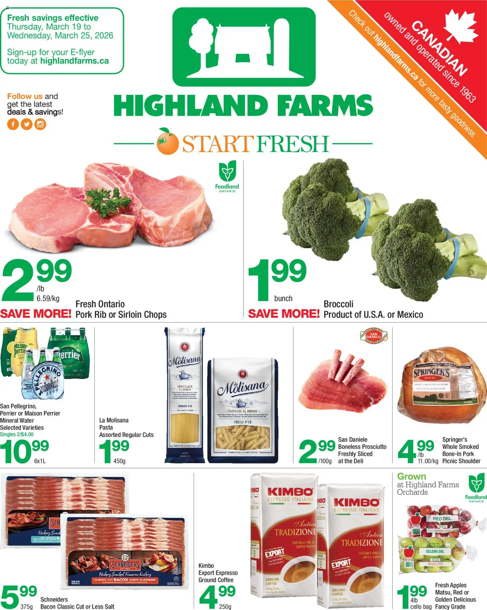 Highland Farms weekly flyer / circulaire - page 1- valid from Mar 19, 2026